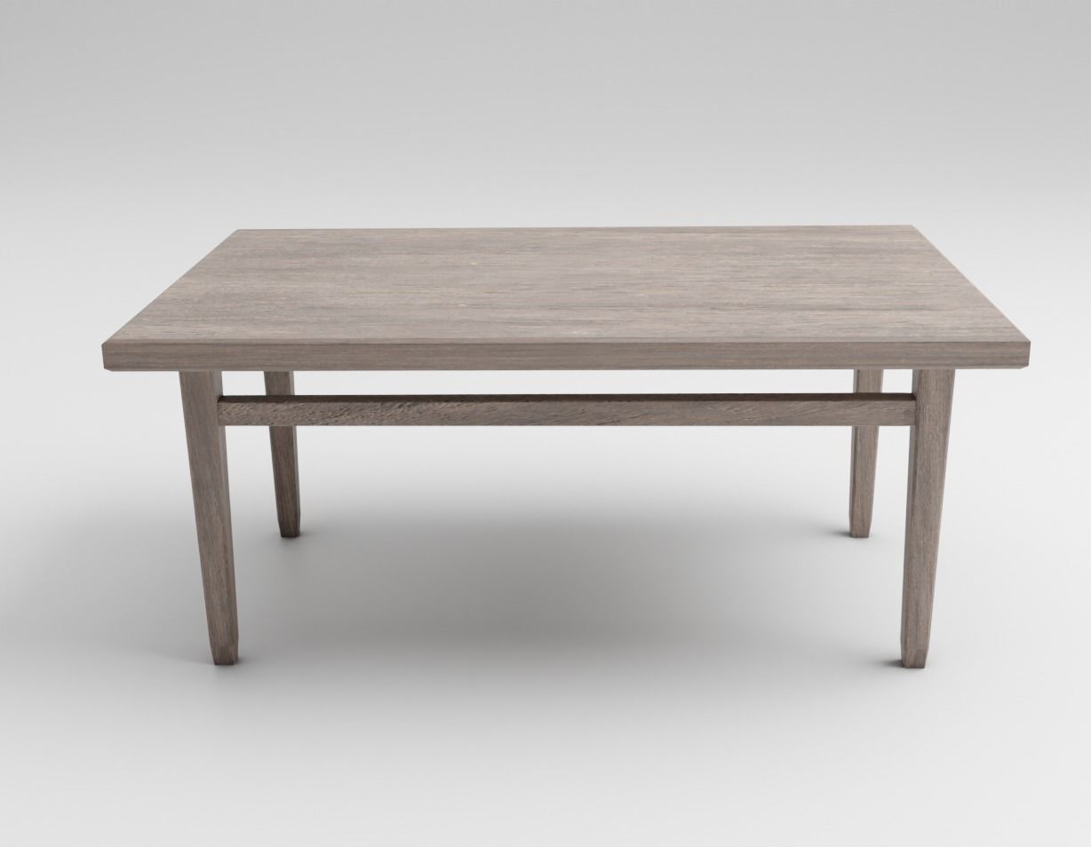 Low-Poly Table dining with wooden top Low-poly 3D model_1