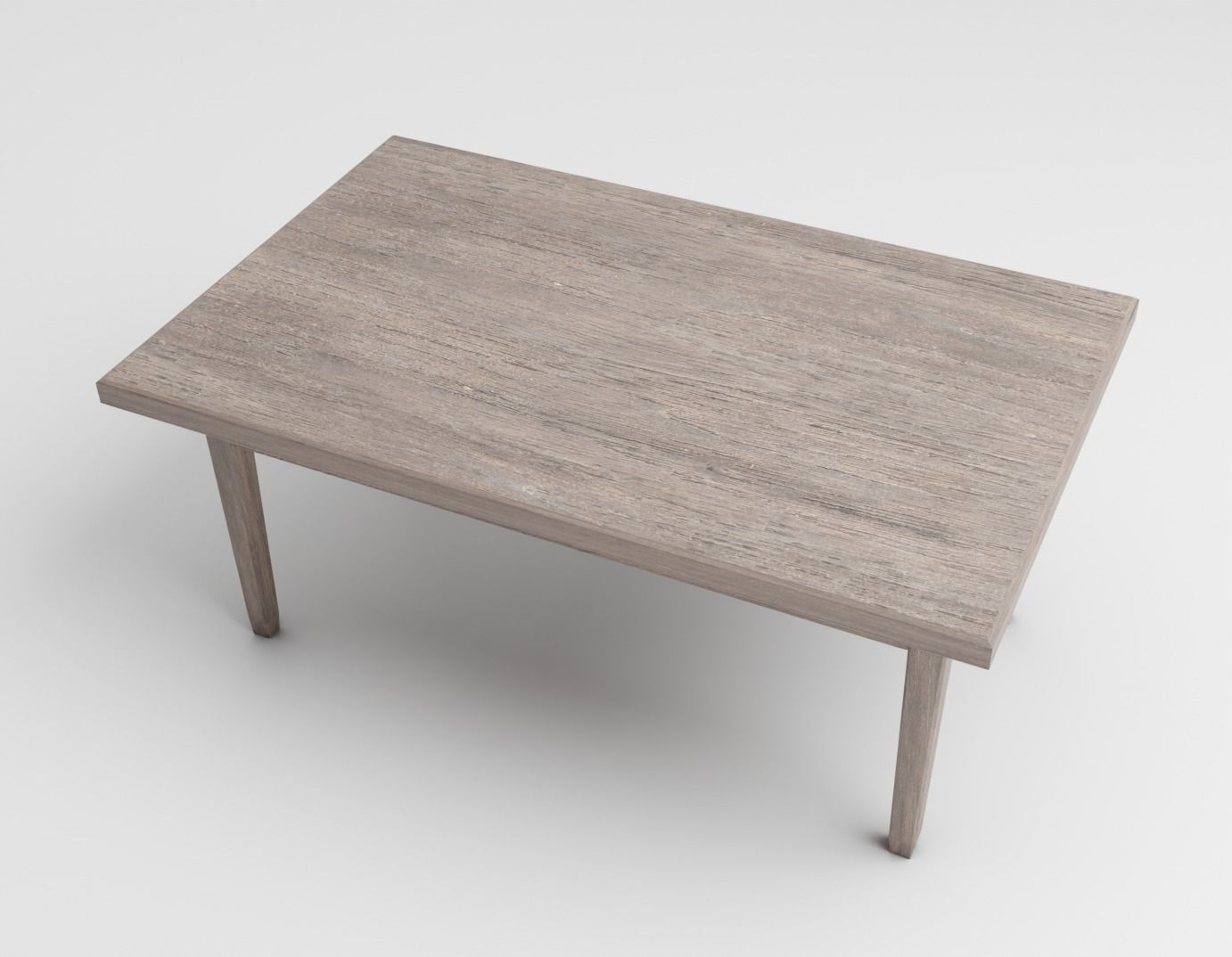 Low-Poly Table dining with wooden top Low-poly 3D model_2