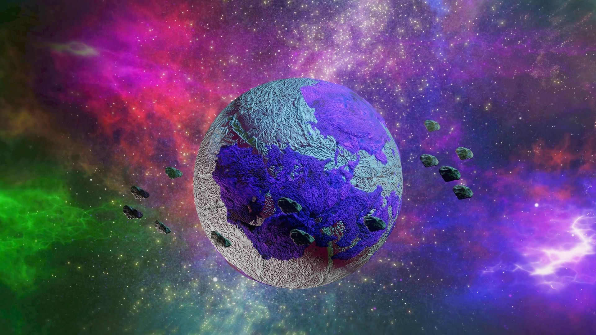 High Quality Planet with 360 animation Low-poly 3D model_3