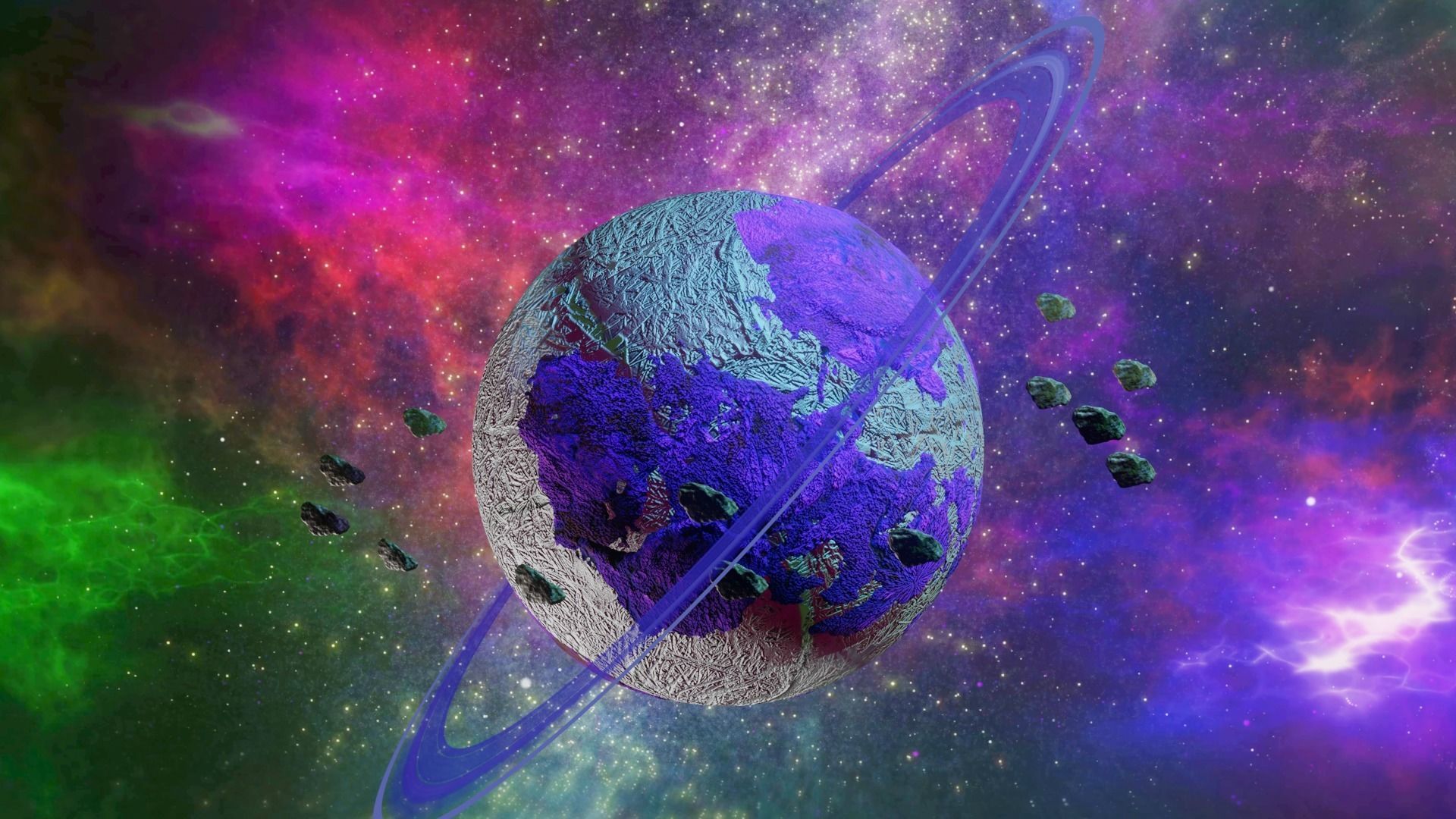 High Quality Planet with 360 animation Low-poly 3D model_4