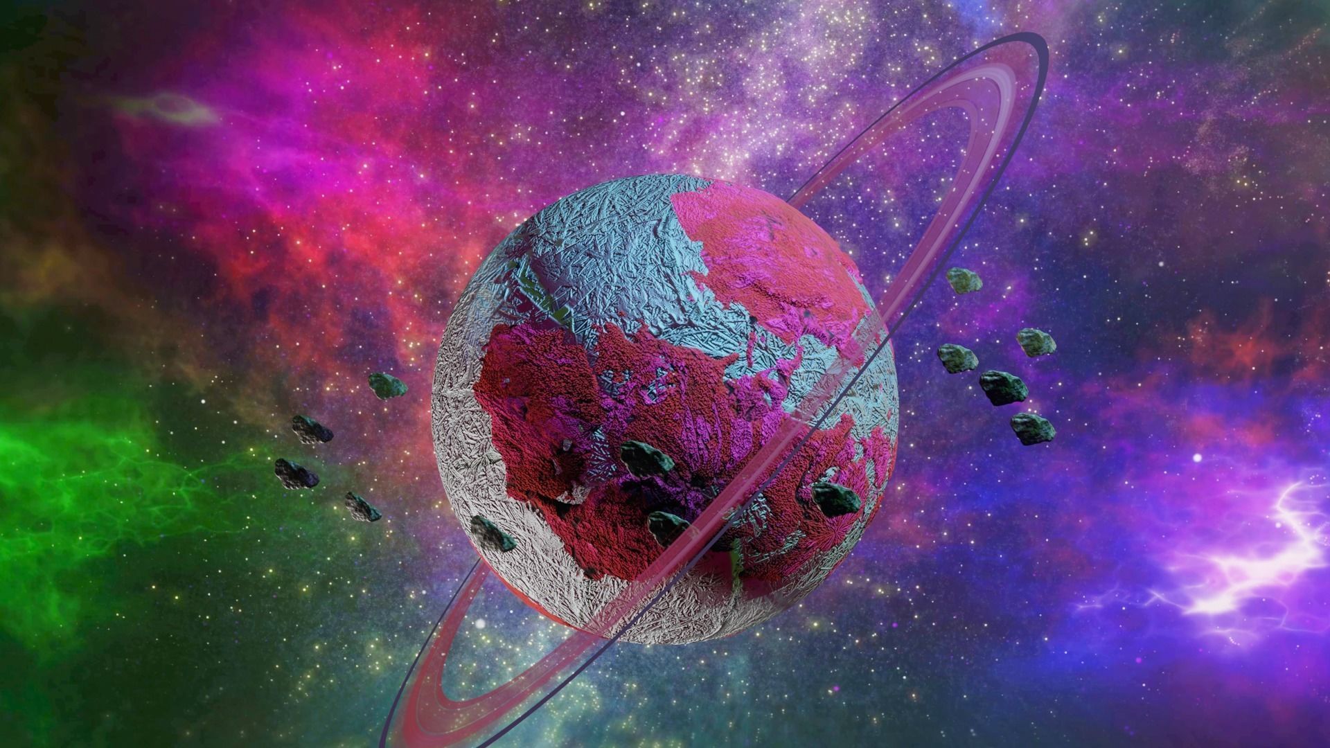 High Quality Planet with 360 animation Low-poly 3D model_2