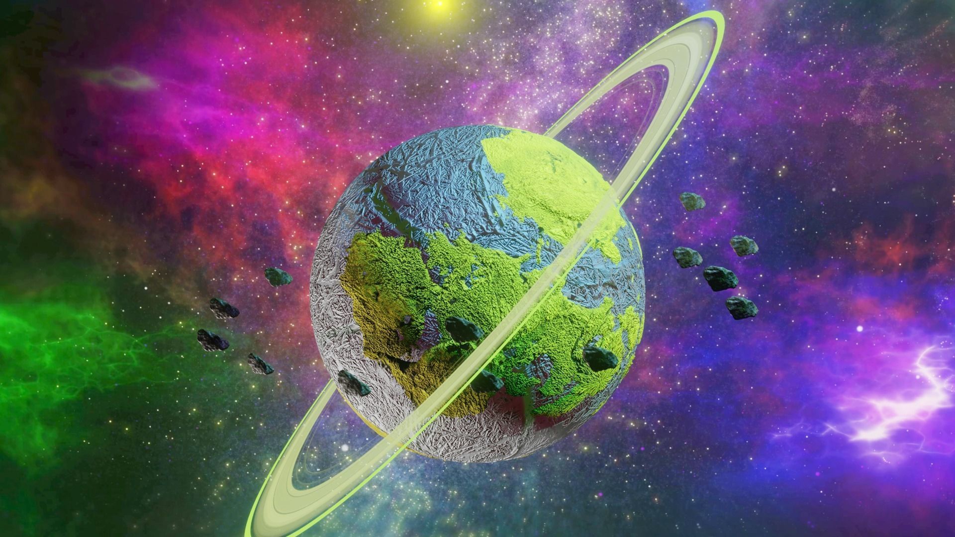 High Quality Planet with 360 animation Low-poly 3D model_5