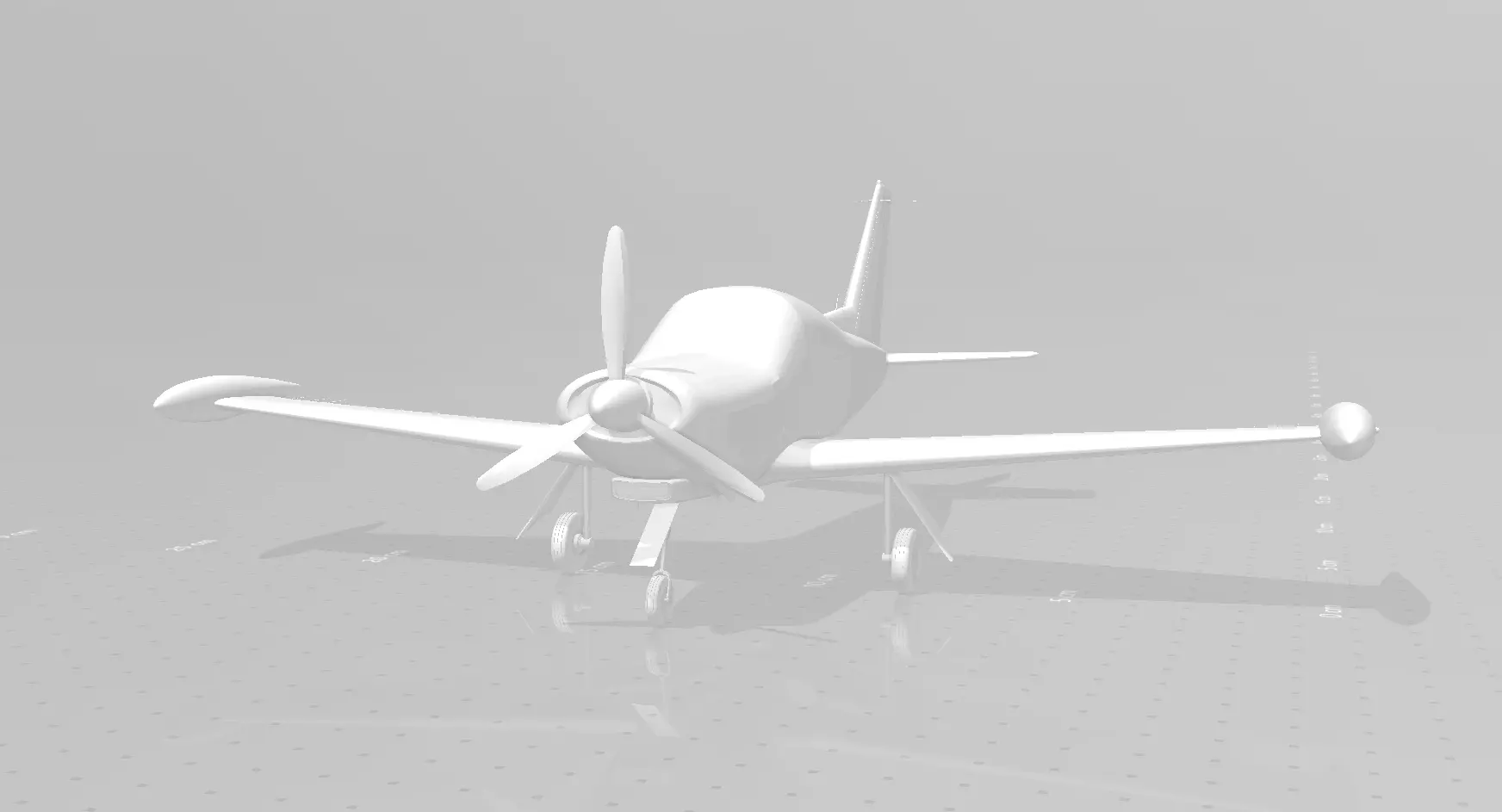 Marchetti airplane with propellers 3D print model