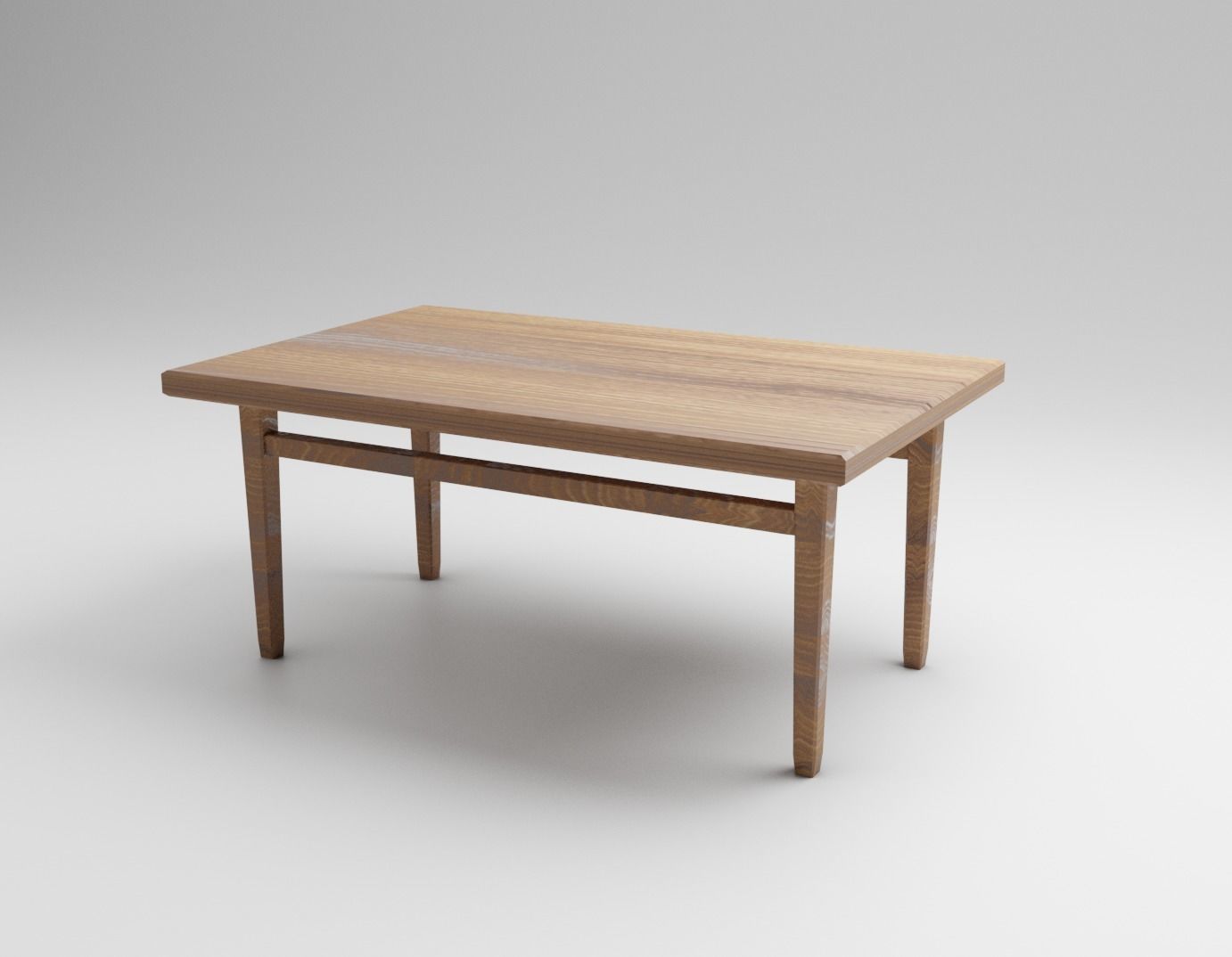 Low-Poly Table coffee with wooden top and legs Low-poly 3D model_1