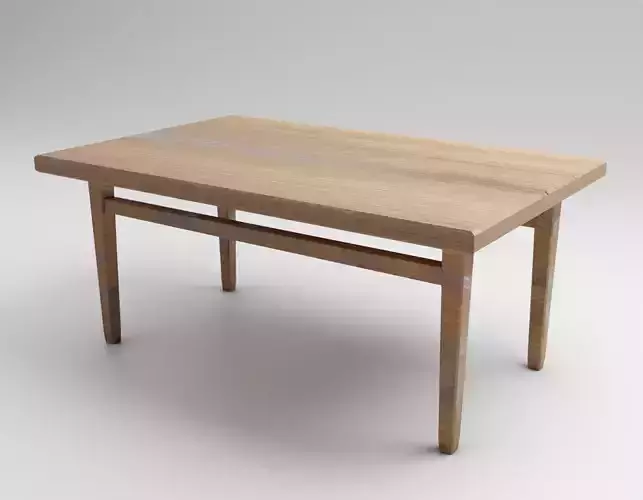 Low-Poly Table coffee with wooden top and legs