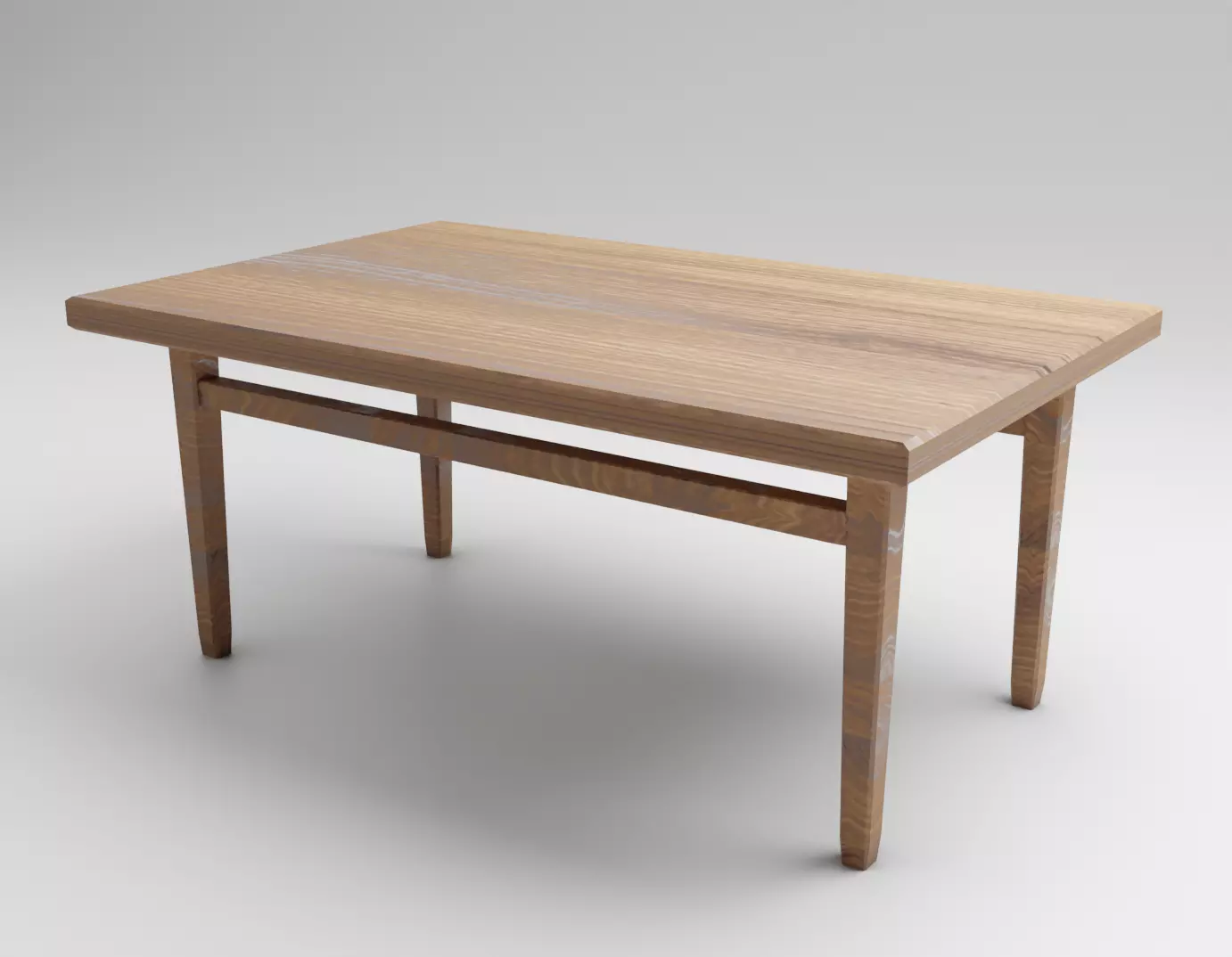 Low-Poly Table coffee with wooden top and legs Low-poly 3D model_0