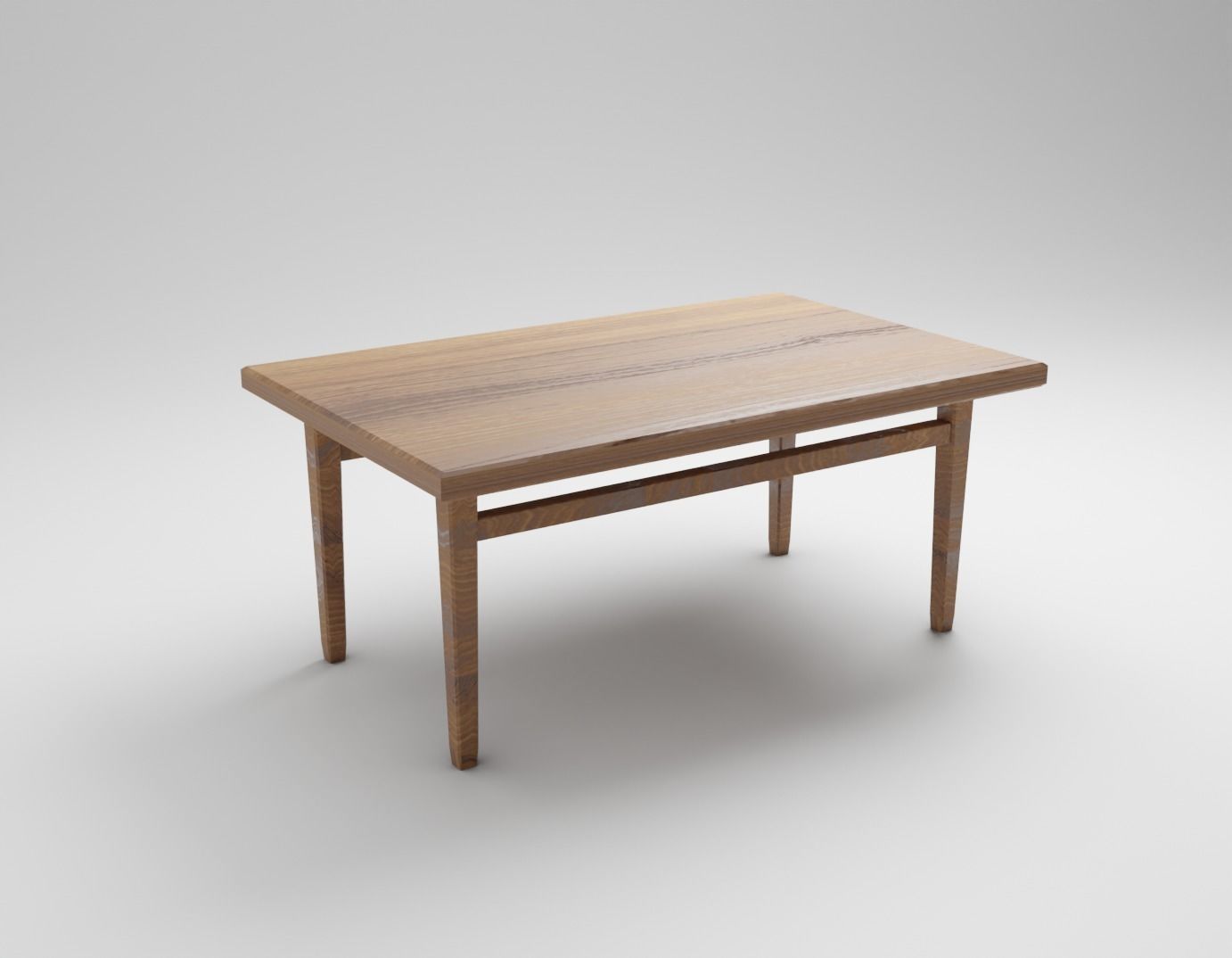 Low-Poly Table coffee with wooden top and legs Low-poly 3D model_2