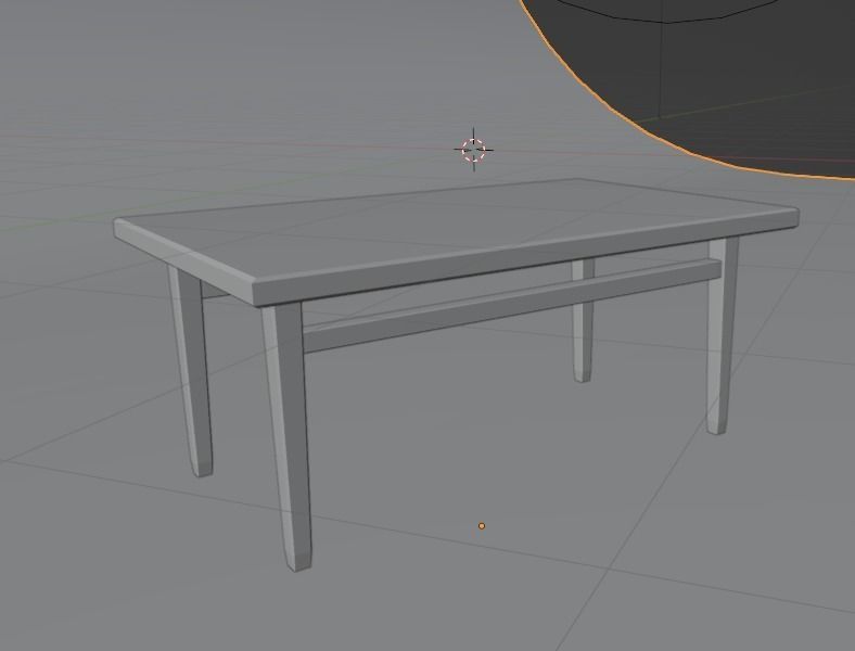 Low-Poly Table coffee with wooden top and legs Low-poly 3D model_3