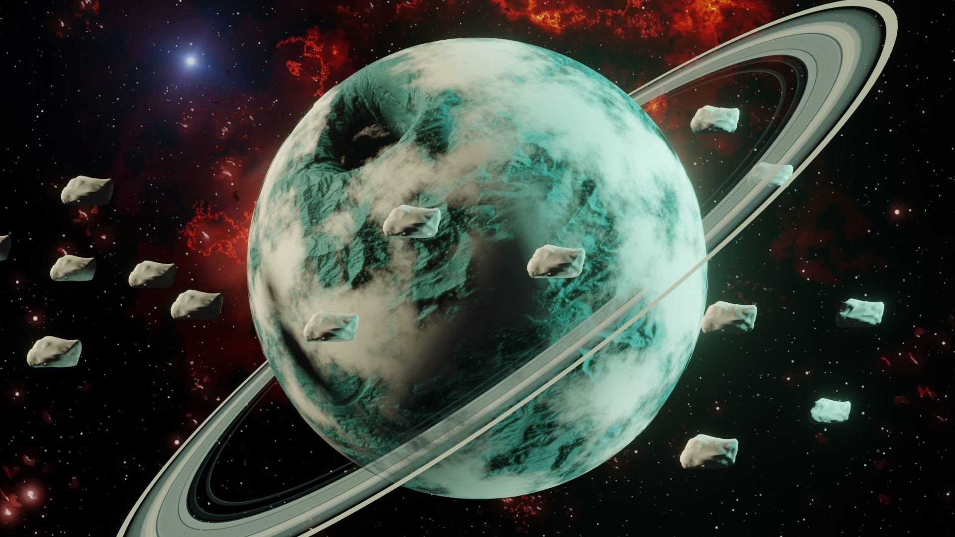 Epic Planet with 360 animation Low-poly 3D model_1