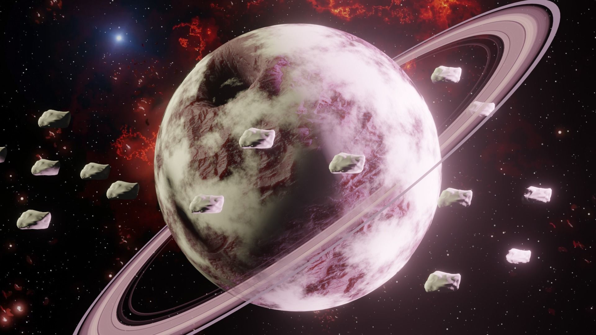 Epic Planet with 360 animation Low-poly 3D model_3