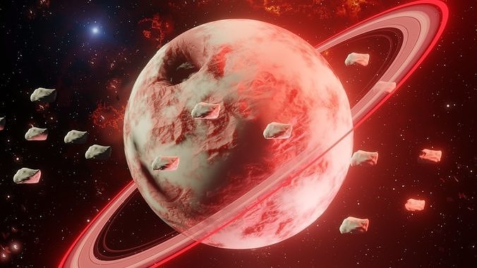 Epic Planet with 360 animation Low-poly 3D model