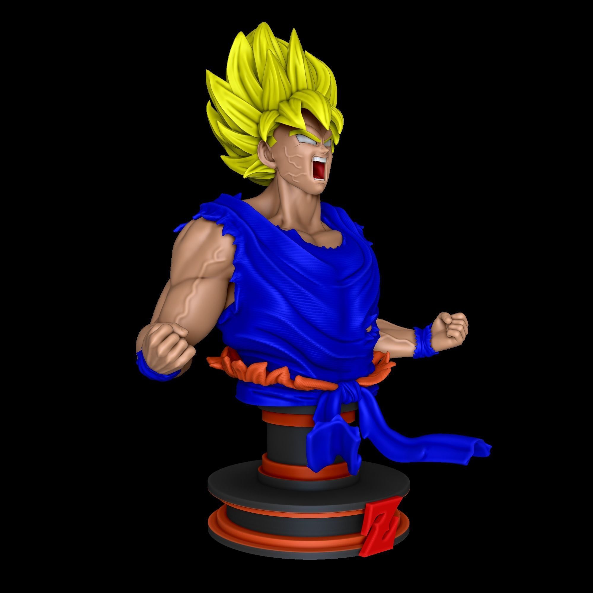 Goku super sayajin bust - Dragon Ball Z 3D print model_4