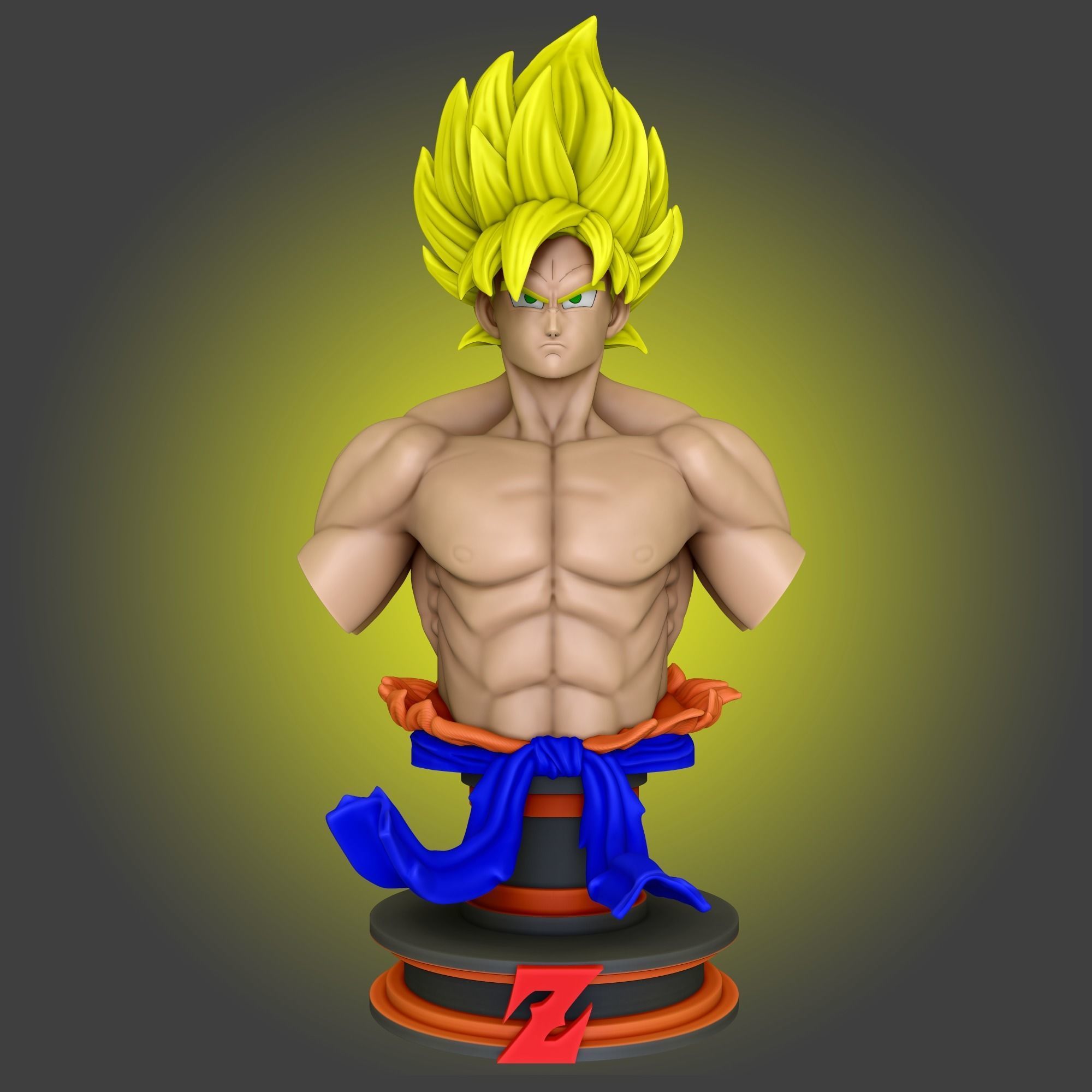 Goku super sayajin bust - Dragon Ball Z 3D print model_2