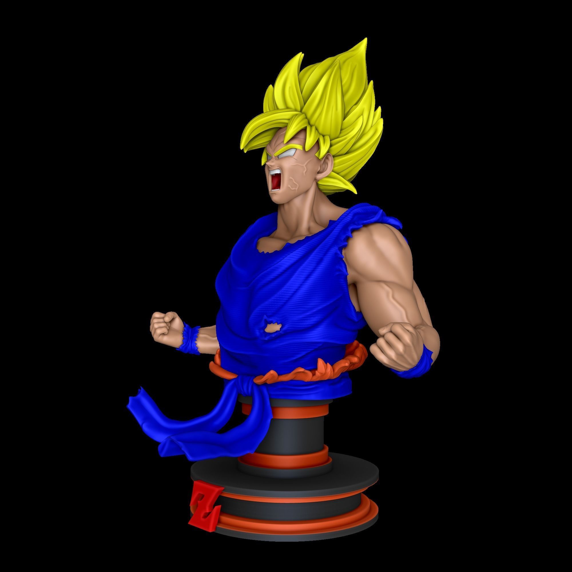 Goku super sayajin bust - Dragon Ball Z 3D print model_6
