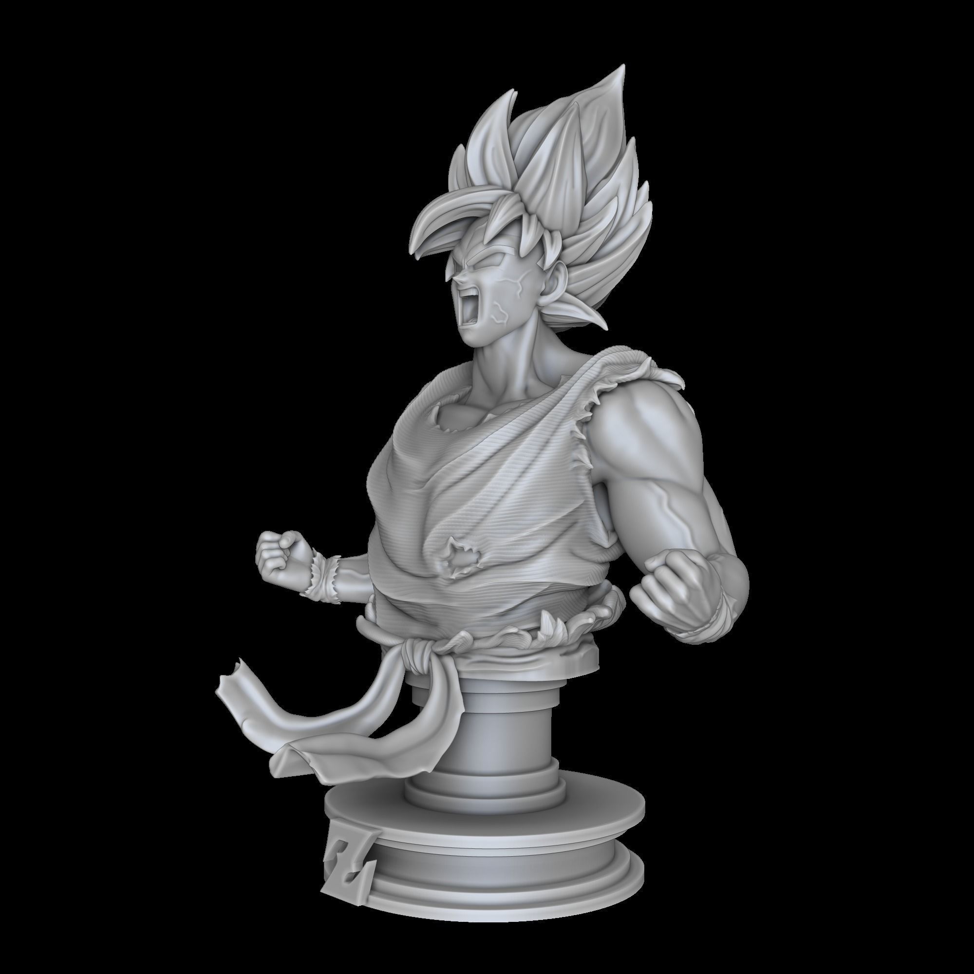 Goku super sayajin bust - Dragon Ball Z 3D print model_7