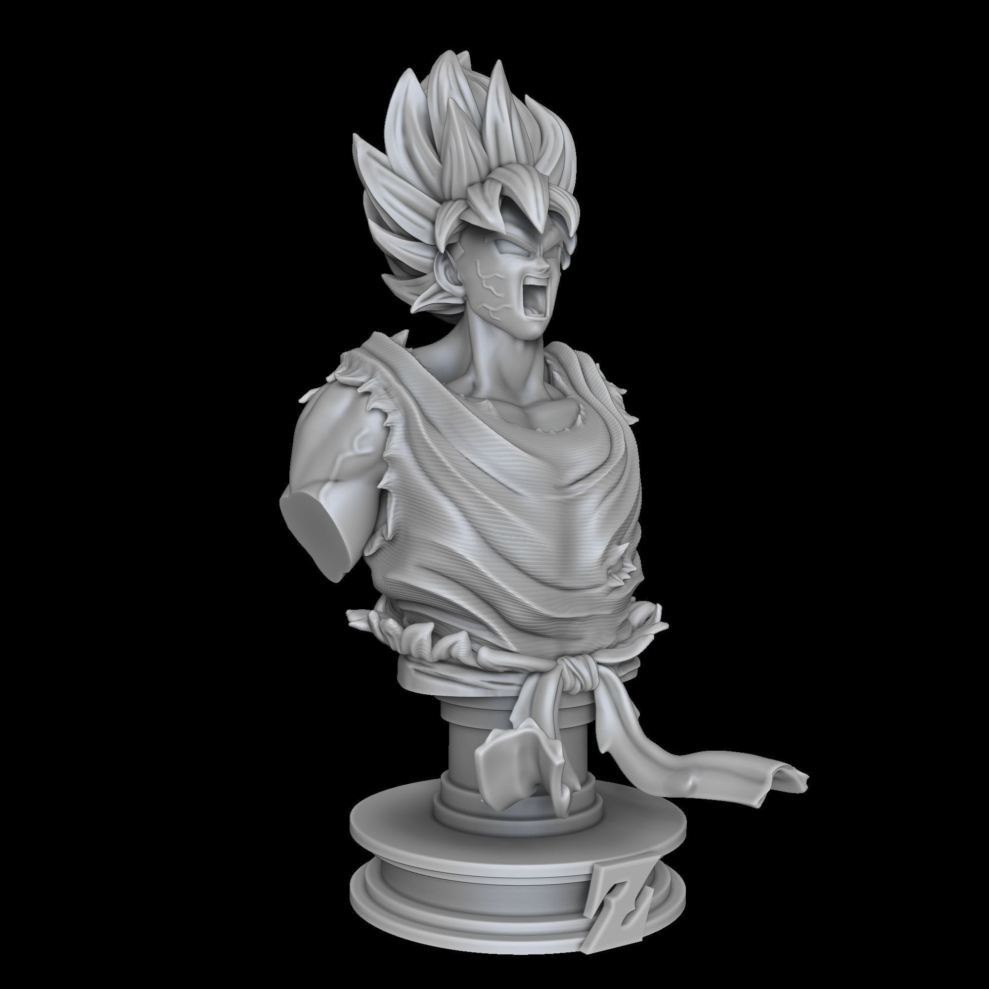 Goku super sayajin bust - Dragon Ball Z 3D print model_12