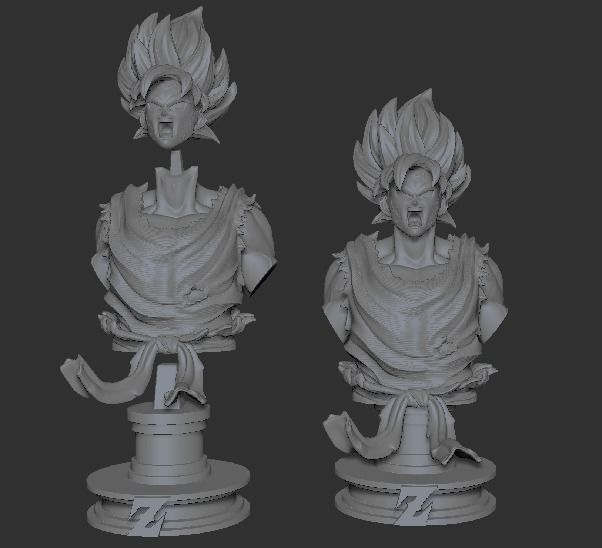Goku super sayajin bust - Dragon Ball Z 3D print model_25