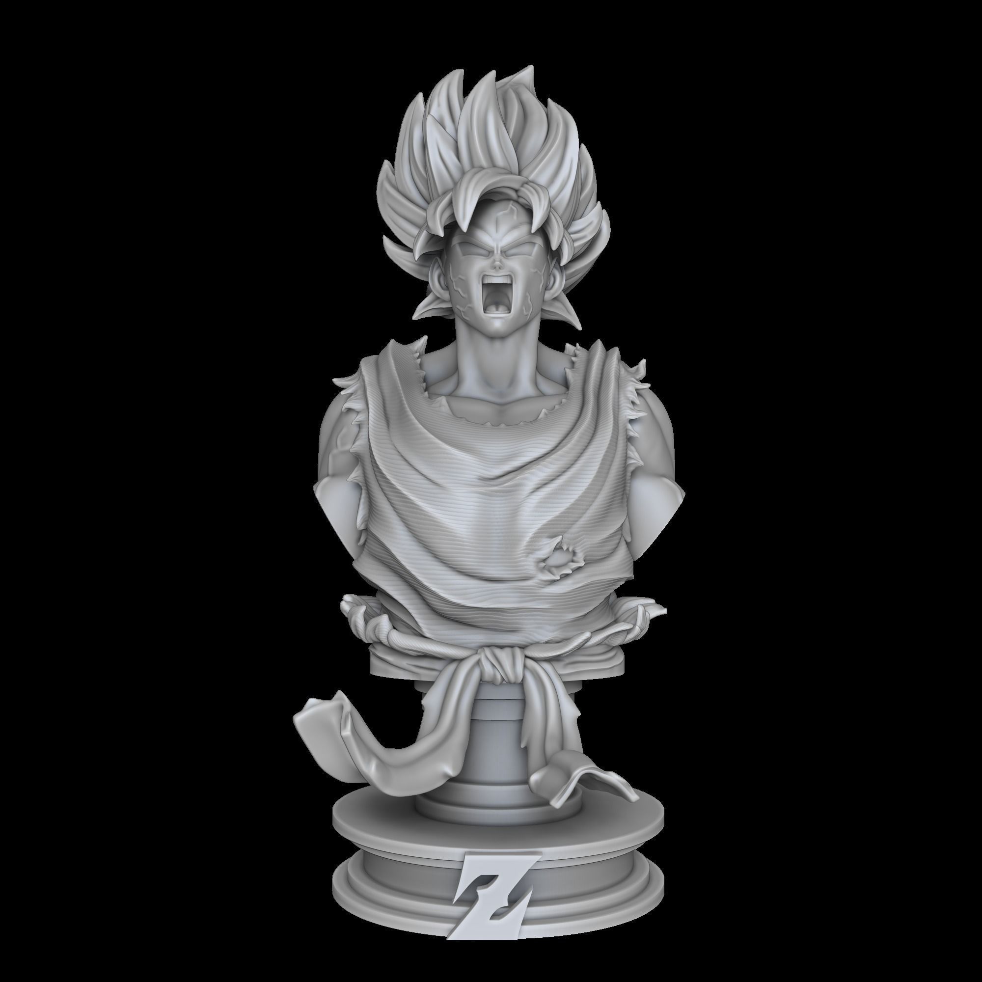 Goku super sayajin bust - Dragon Ball Z 3D print model_10