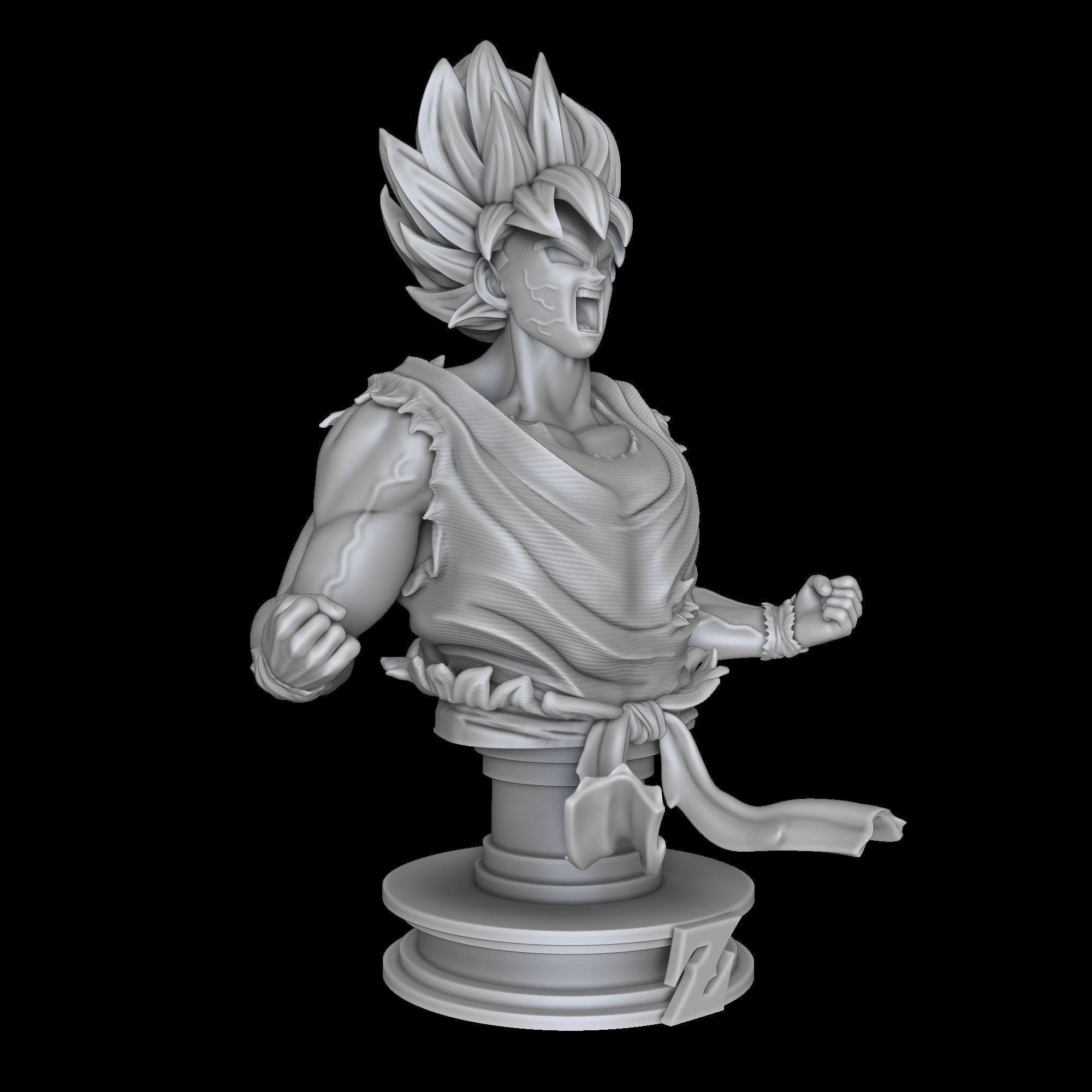 Goku super sayajin bust - Dragon Ball Z 3D print model_5