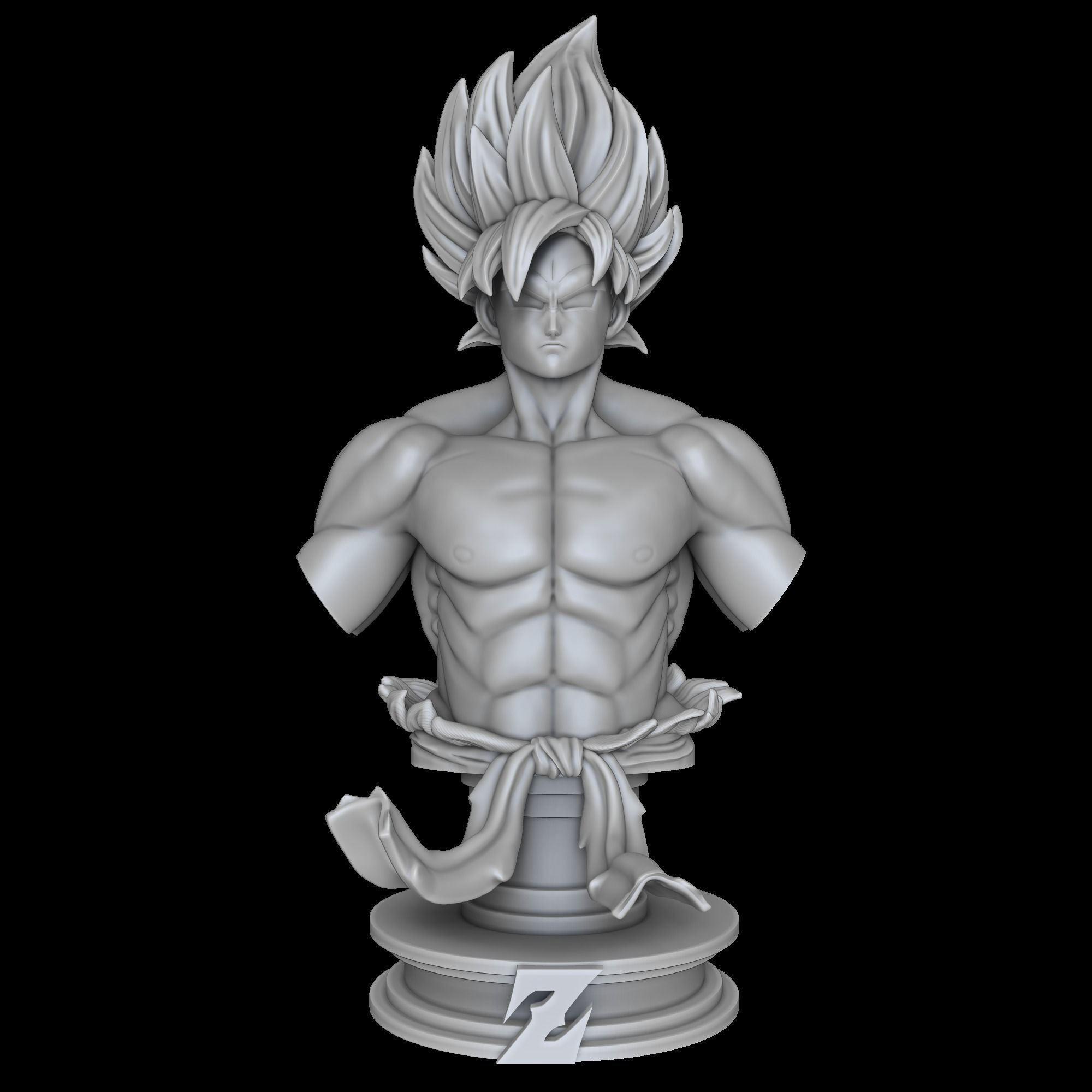 Goku super sayajin bust - Dragon Ball Z 3D print model_17