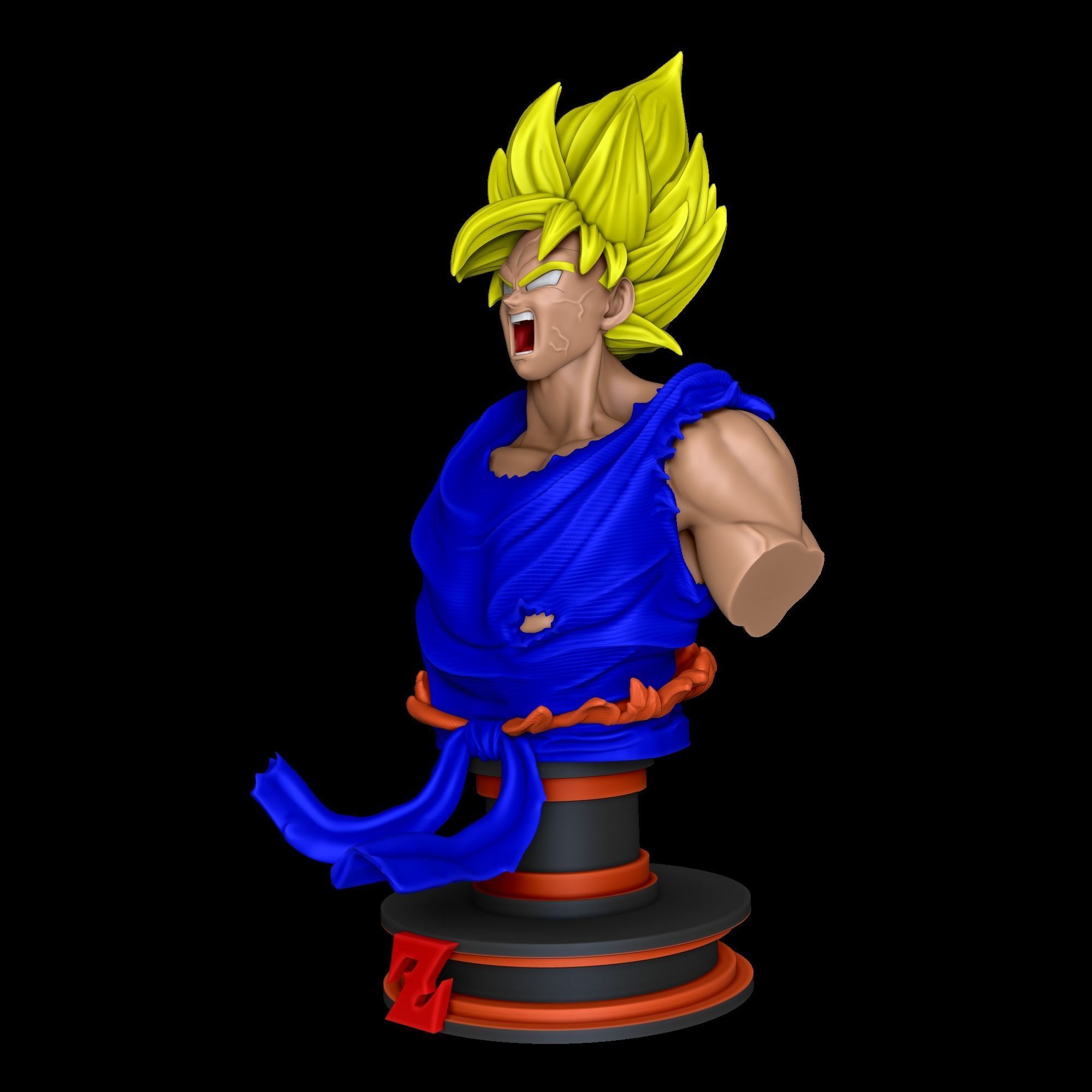 Goku super sayajin bust - Dragon Ball Z 3D print model_13