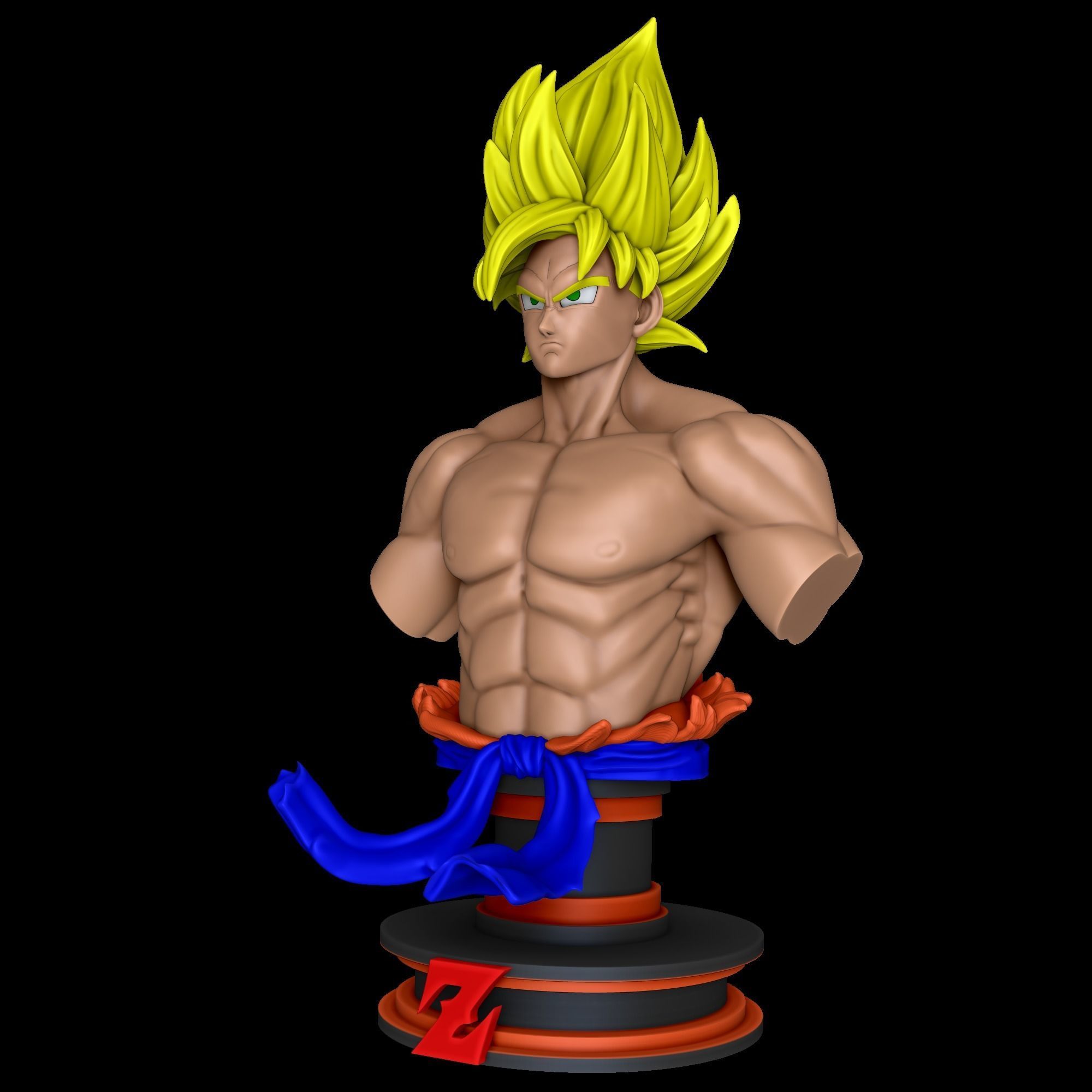 Goku super sayajin bust - Dragon Ball Z 3D print model_20