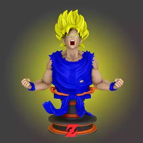 Goku super sayajin bust - Dragon Ball Z 3D print model