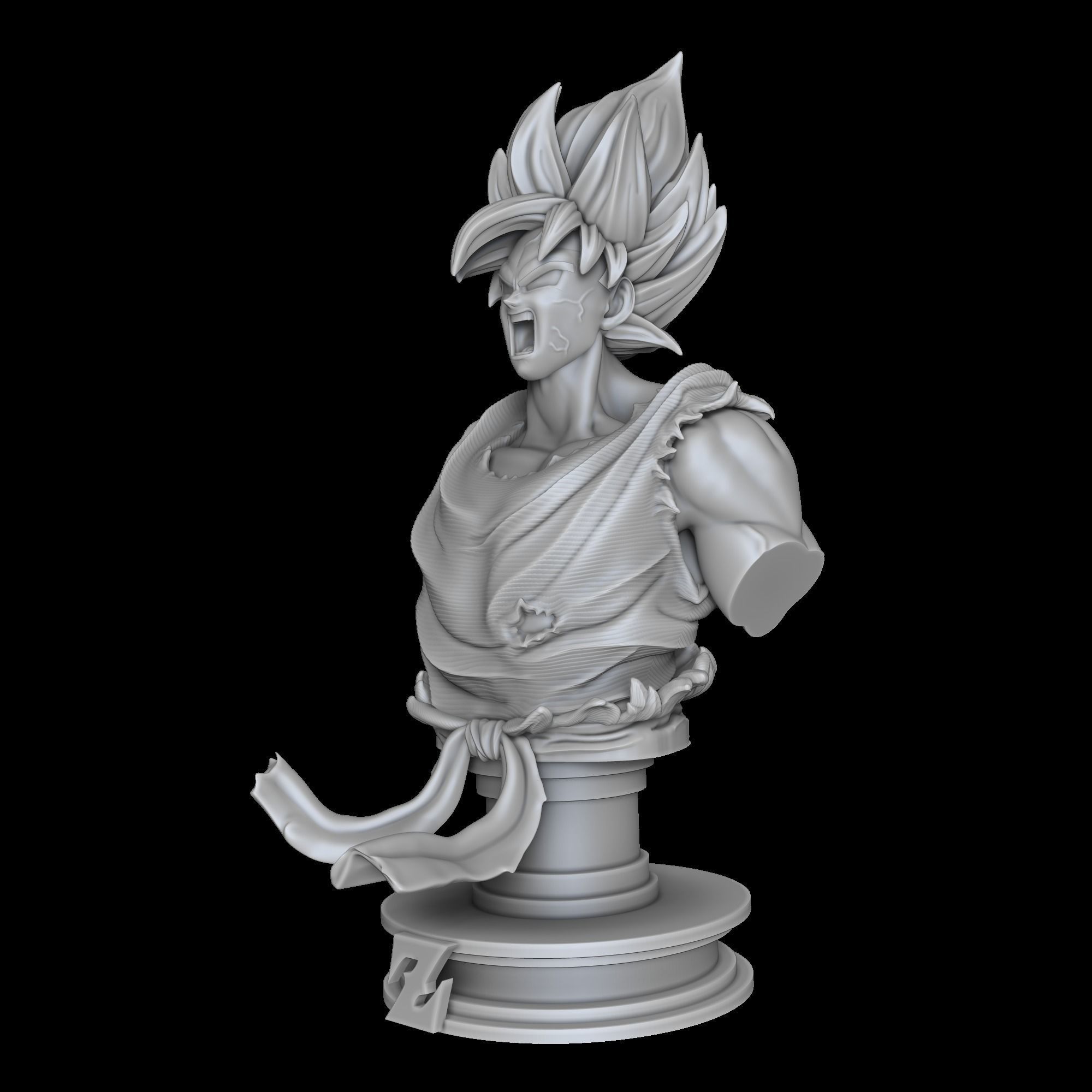 Goku super sayajin bust - Dragon Ball Z 3D print model_14