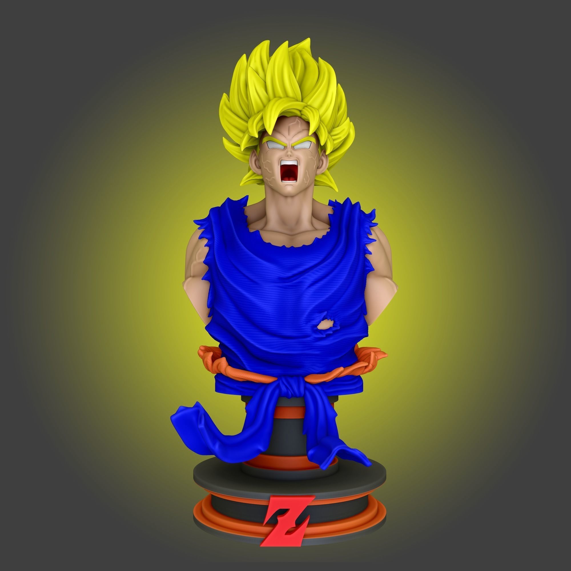 Goku super sayajin bust - Dragon Ball Z 3D print model_1