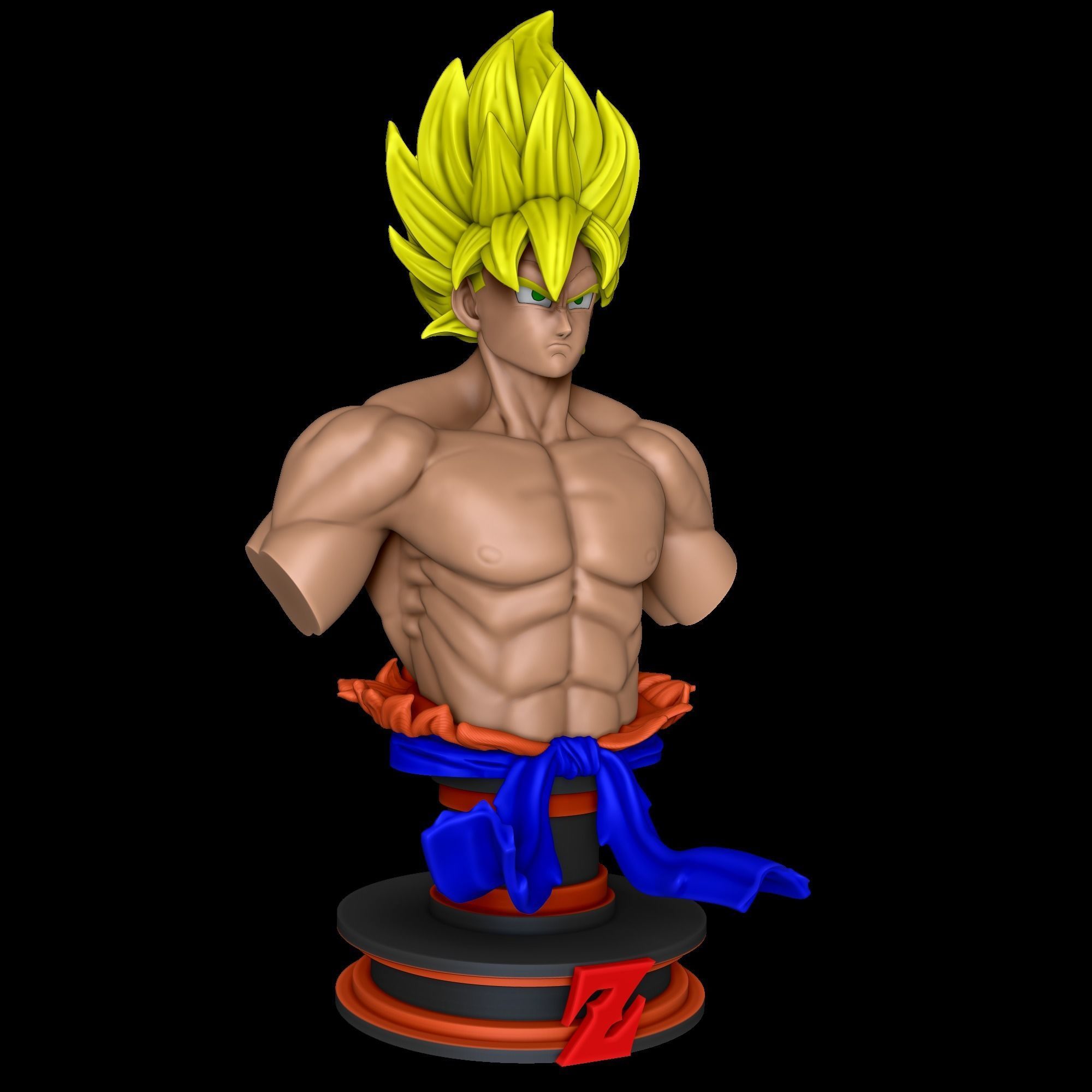 Goku super sayajin bust - Dragon Ball Z 3D print model_18
