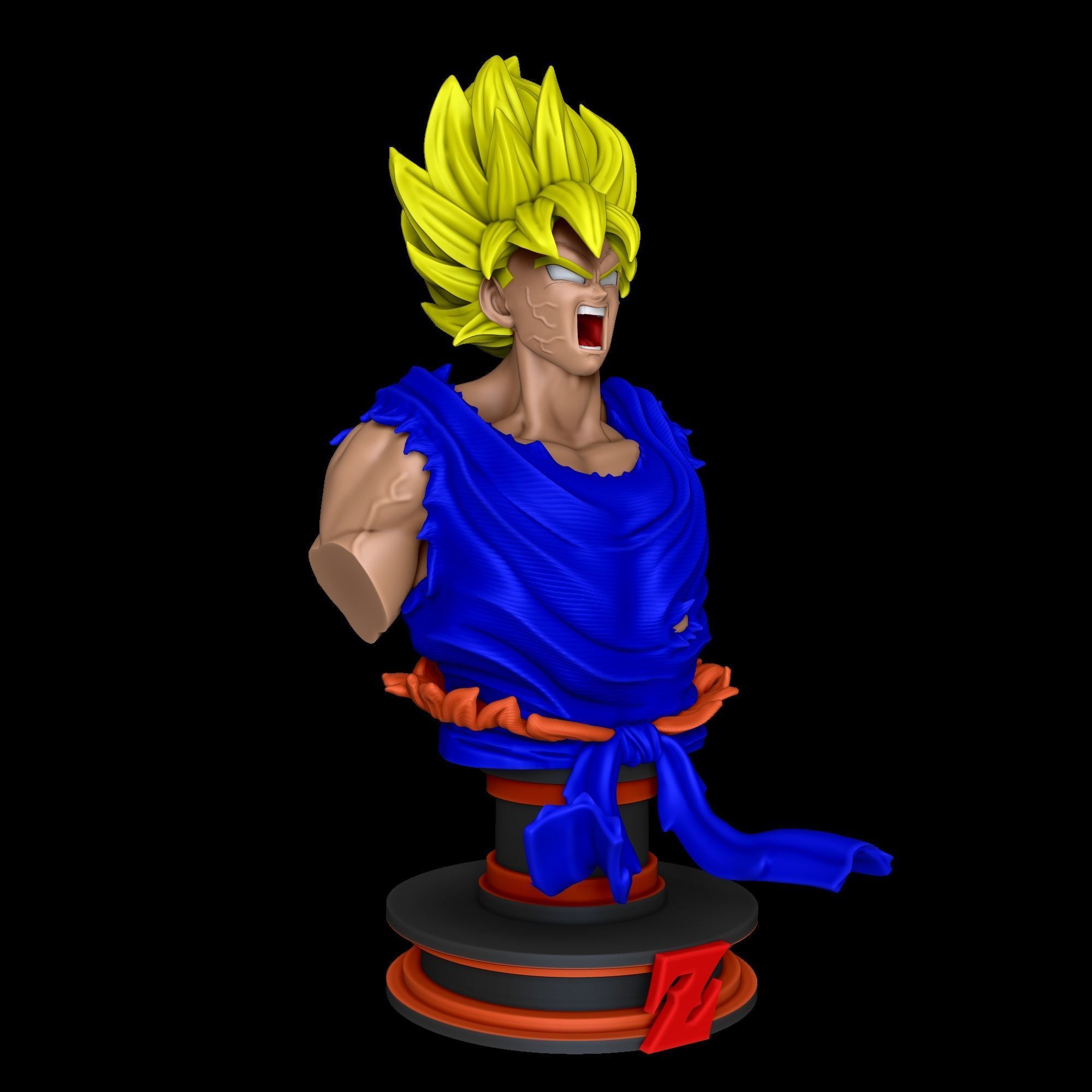 Goku super sayajin bust - Dragon Ball Z 3D print model_11