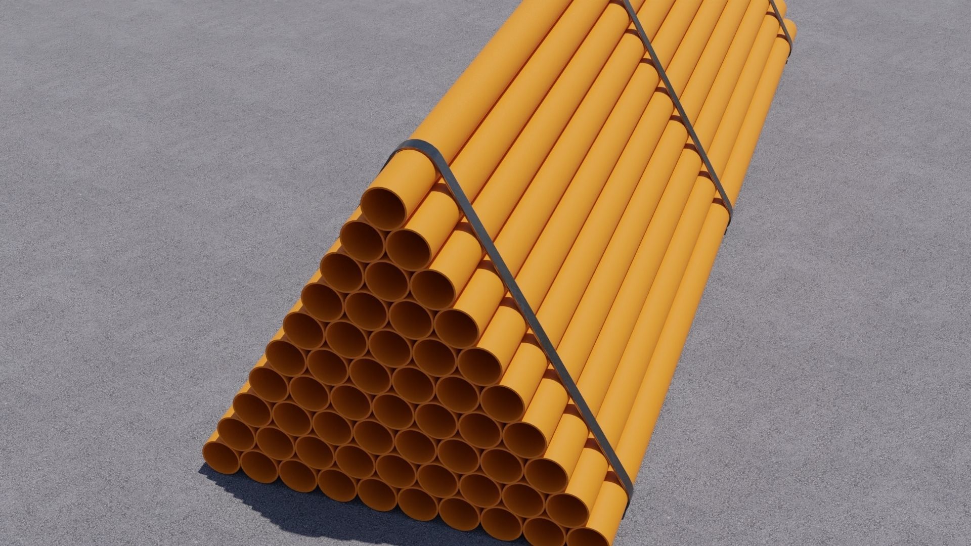  Industrial pipes Low-poly 3D model_14