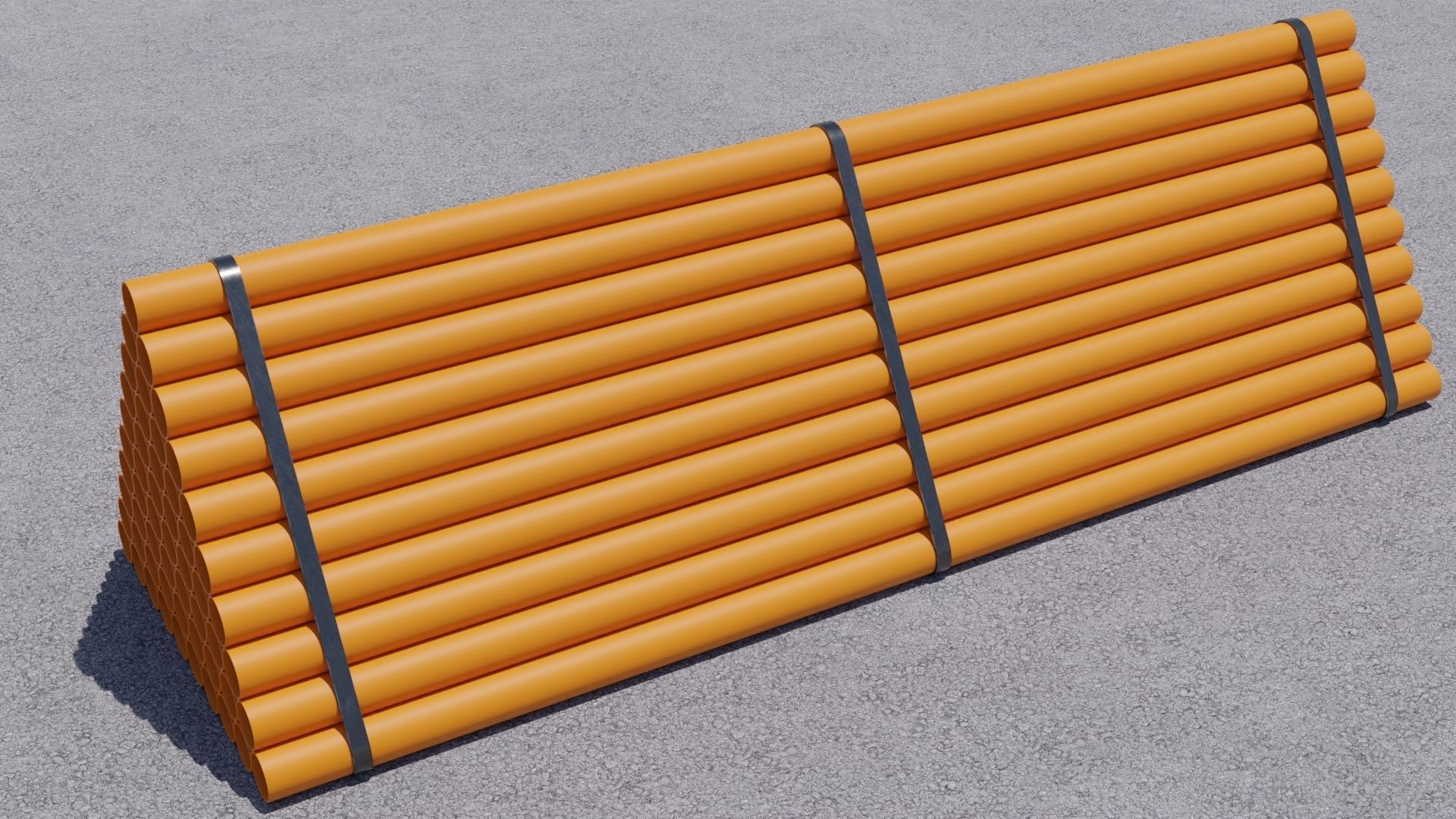  Industrial pipes Low-poly 3D model_8