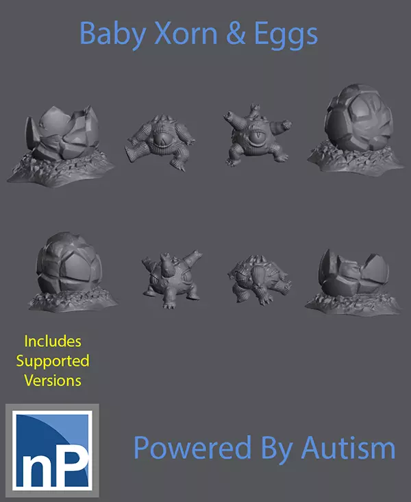 Xorn Babies and Eggs Free 3D print model
