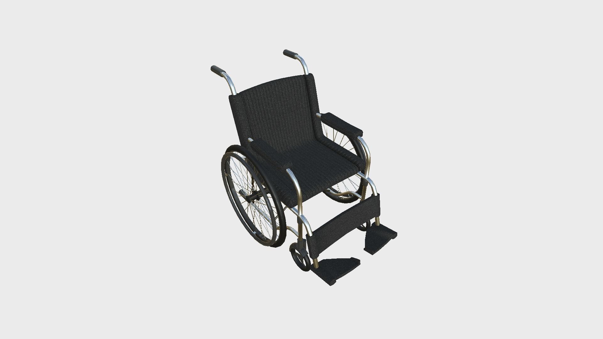 Wheelchair 08 Black - Character Design Accessory Inclusive Low-poly 3D model_1