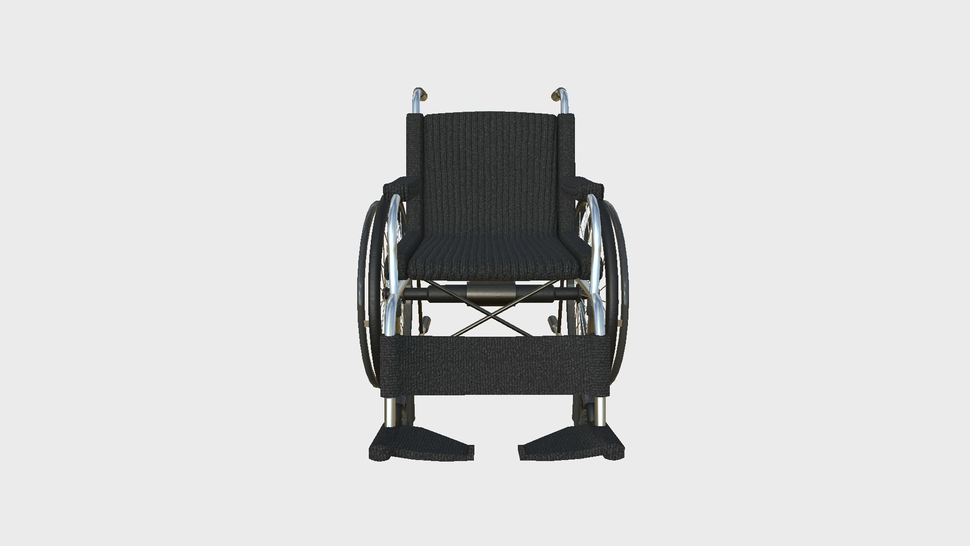 Wheelchair 08 Black - Character Design Accessory Inclusive Low-poly 3D model_2