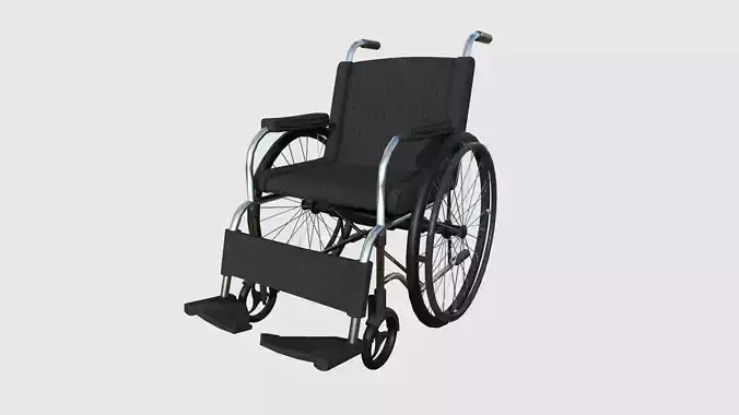 Wheelchair 08 Black - Character Design Accessory Inclusive Low-poly 3D model