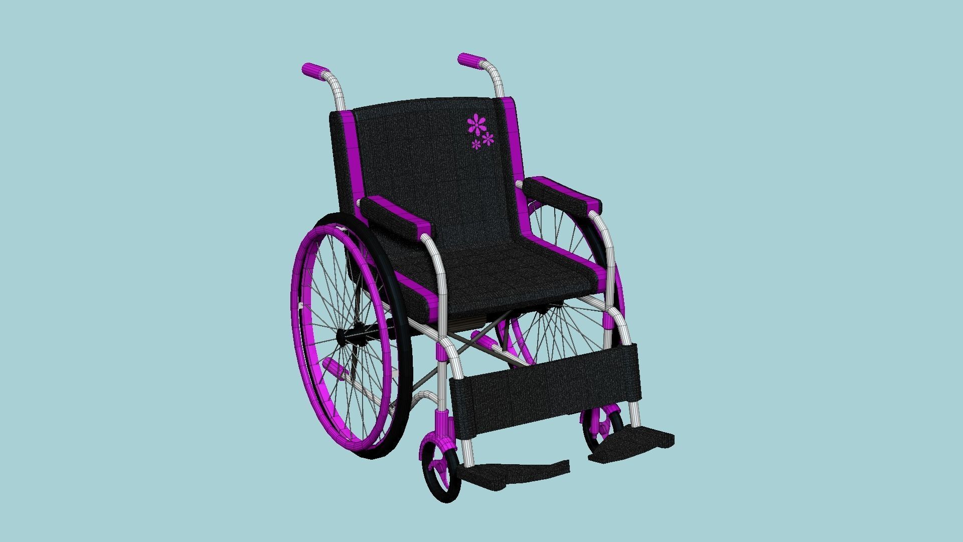 08 Wheelchairs Colors - Character Design Accessory Inclusive 3D Model Collection_64