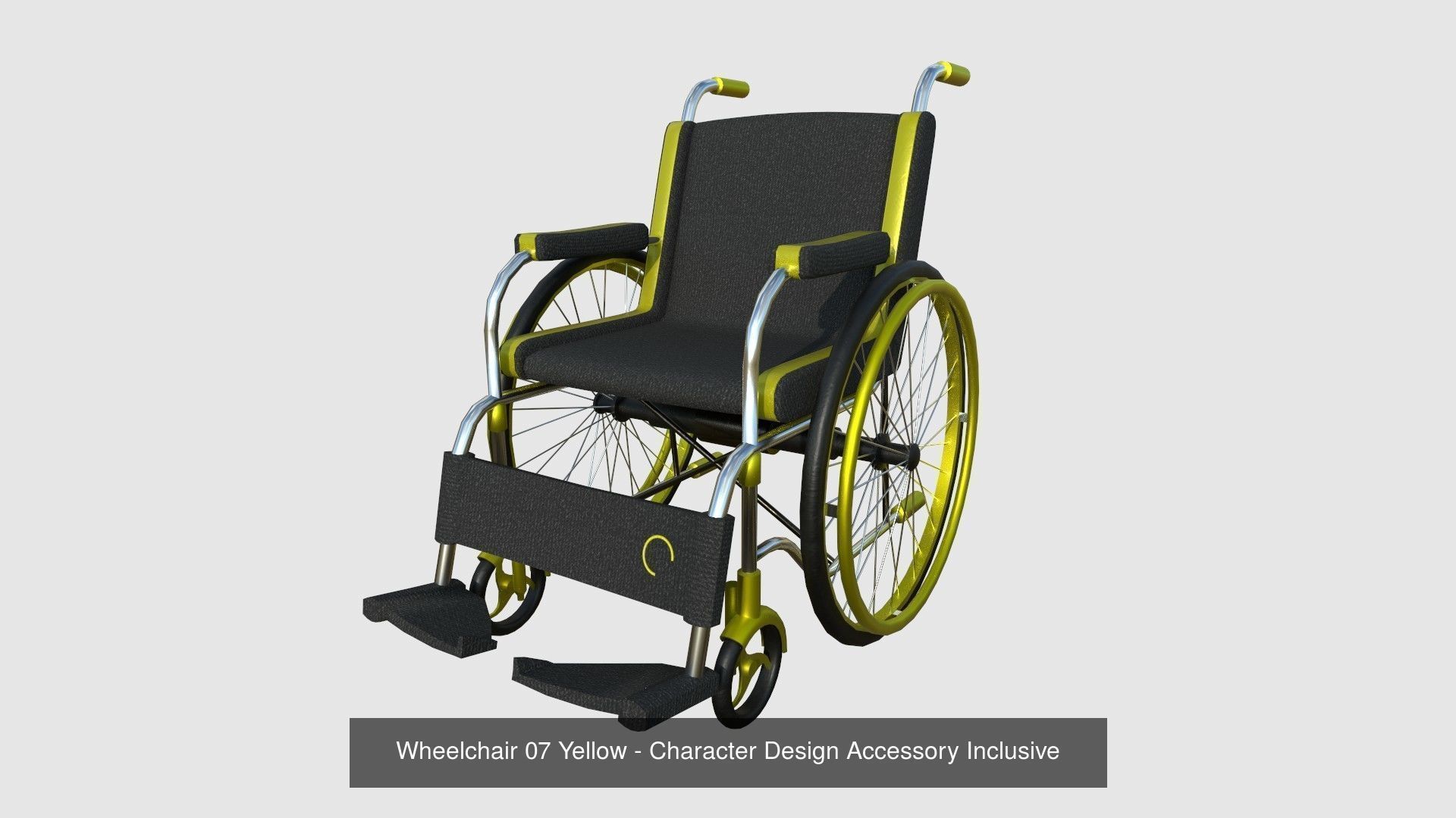 08 Wheelchairs Colors - Character Design Accessory Inclusive 3D Model Collection_7