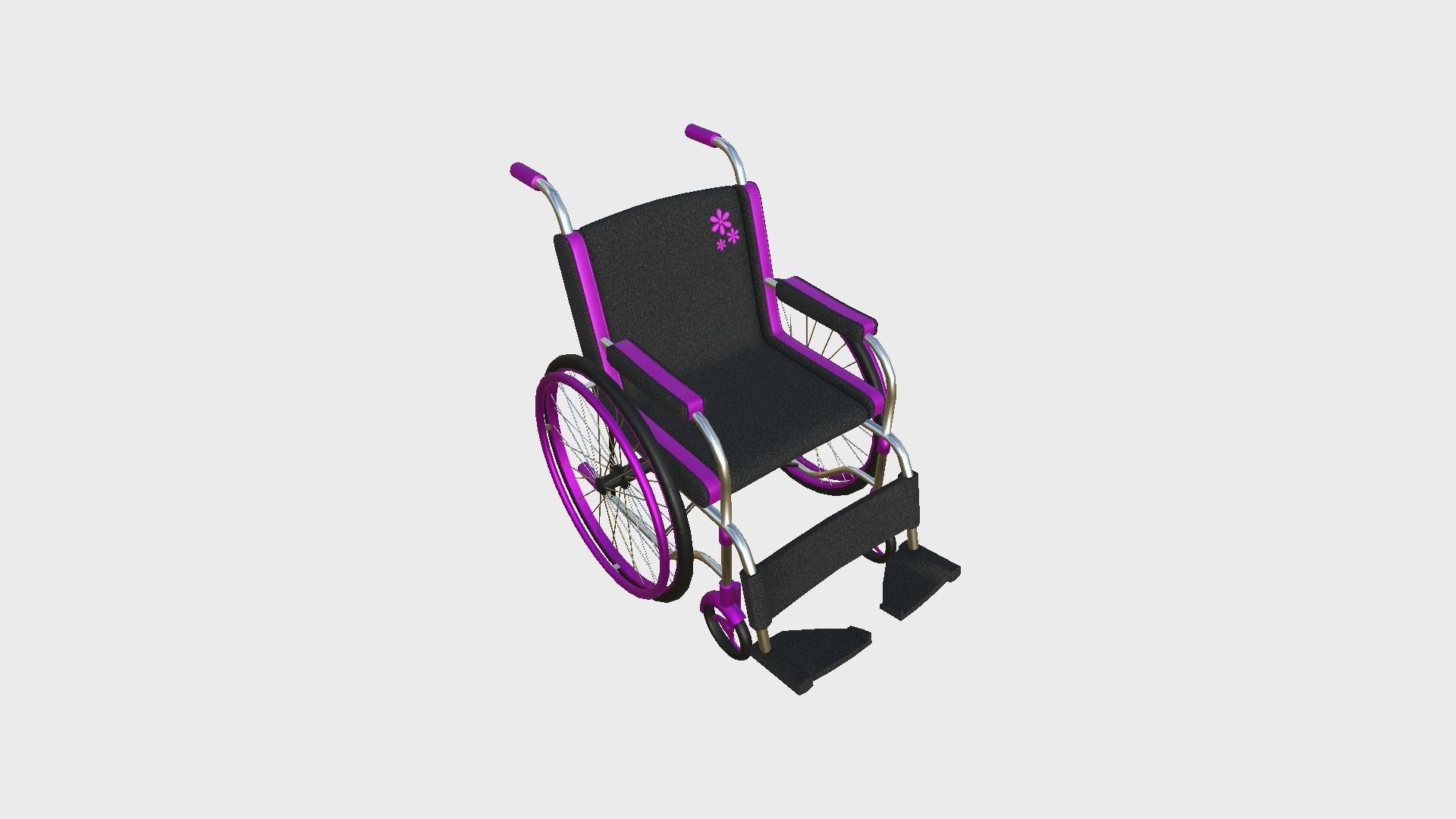 08 Wheelchairs Colors - Character Design Accessory Inclusive 3D Model Collection_29