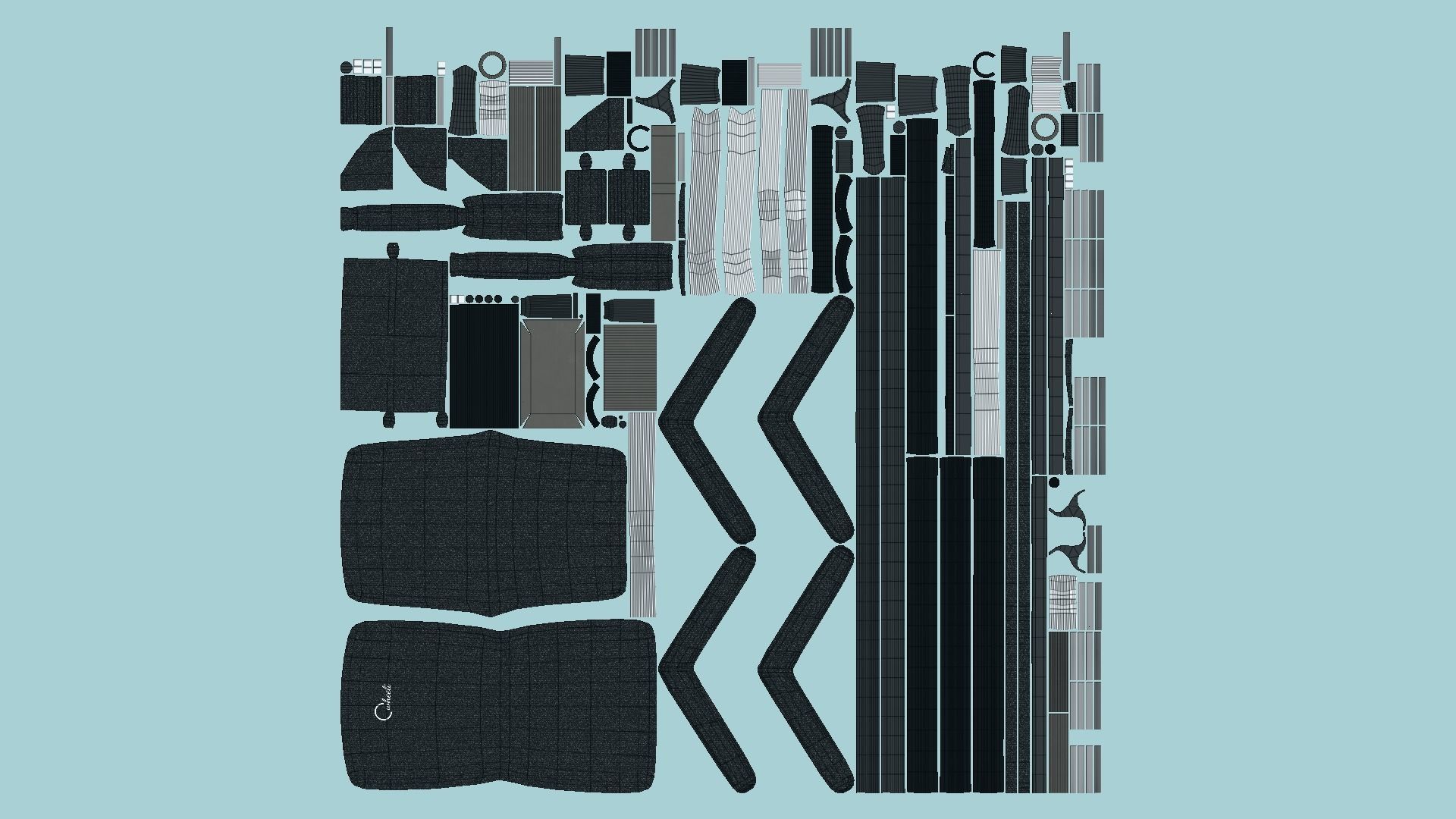 08 Wheelchairs Colors - Character Design Accessory Inclusive 3D Model Collection_50