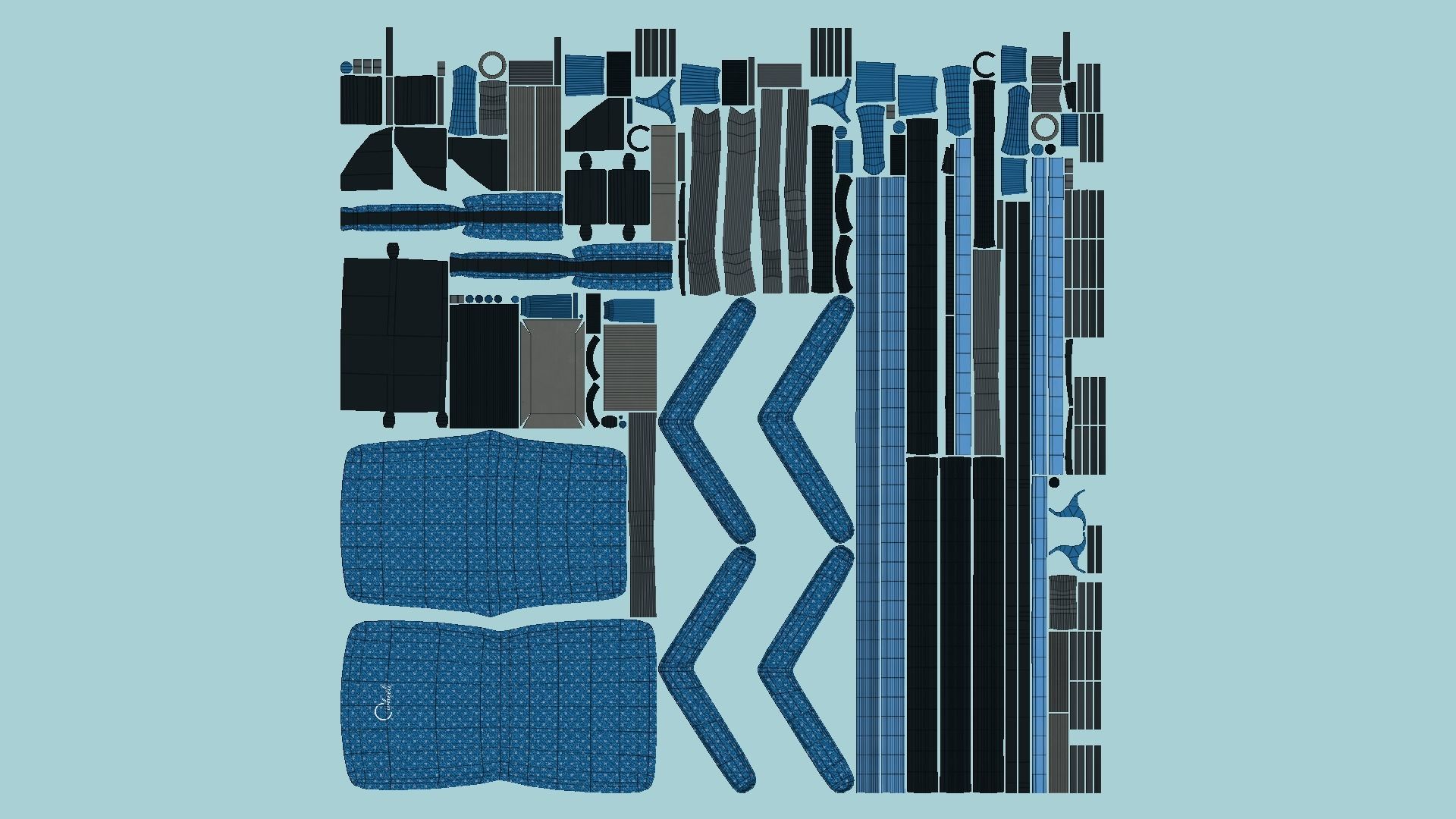 08 Wheelchairs Colors - Character Design Accessory Inclusive 3D Model Collection_53