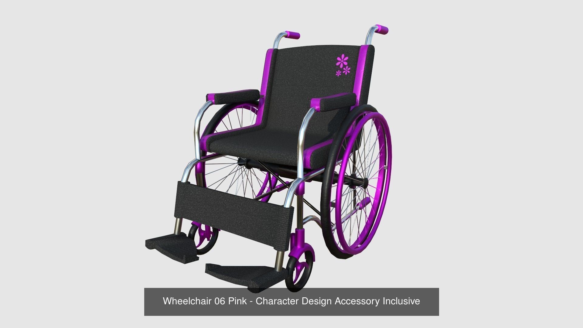 08 Wheelchairs Colors - Character Design Accessory Inclusive 3D Model Collection_6