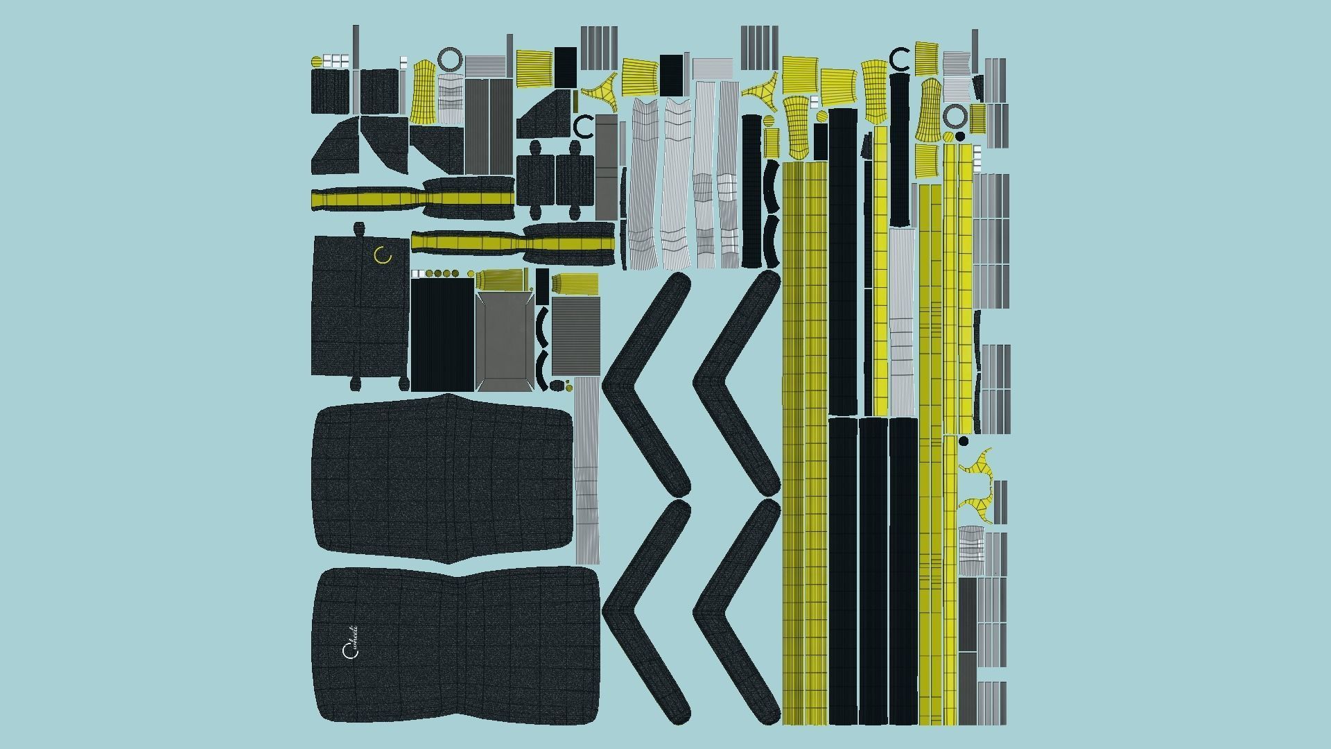 08 Wheelchairs Colors - Character Design Accessory Inclusive 3D Model Collection_63