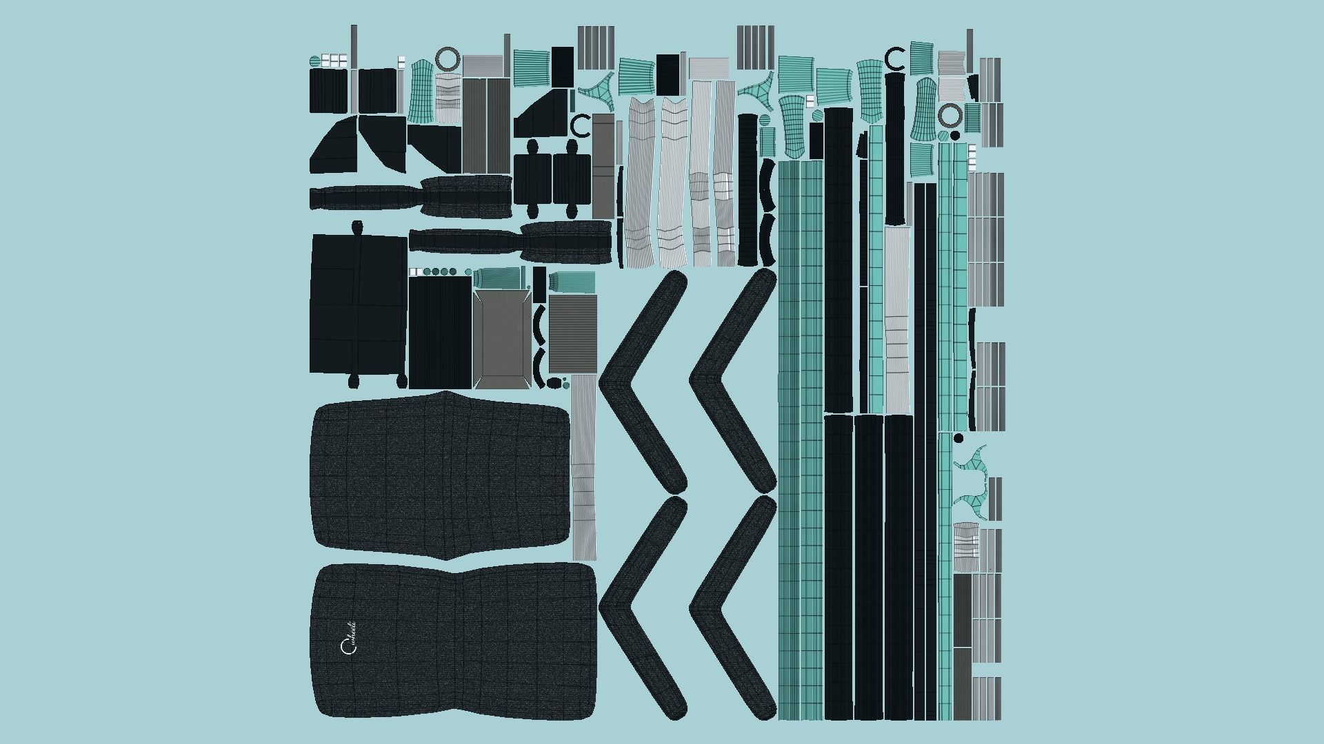 08 Wheelchairs Colors - Character Design Accessory Inclusive 3D Model Collection_57