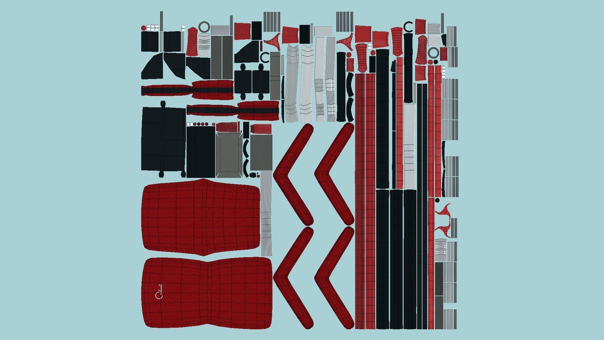 08 Wheelchairs Colors - Character Design Accessory Inclusive 3D Model Collection_54