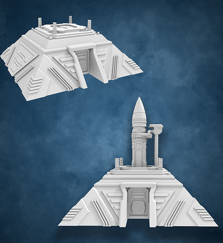 PACK MISSILE STATION - TWO BUILDINGS 3D print model