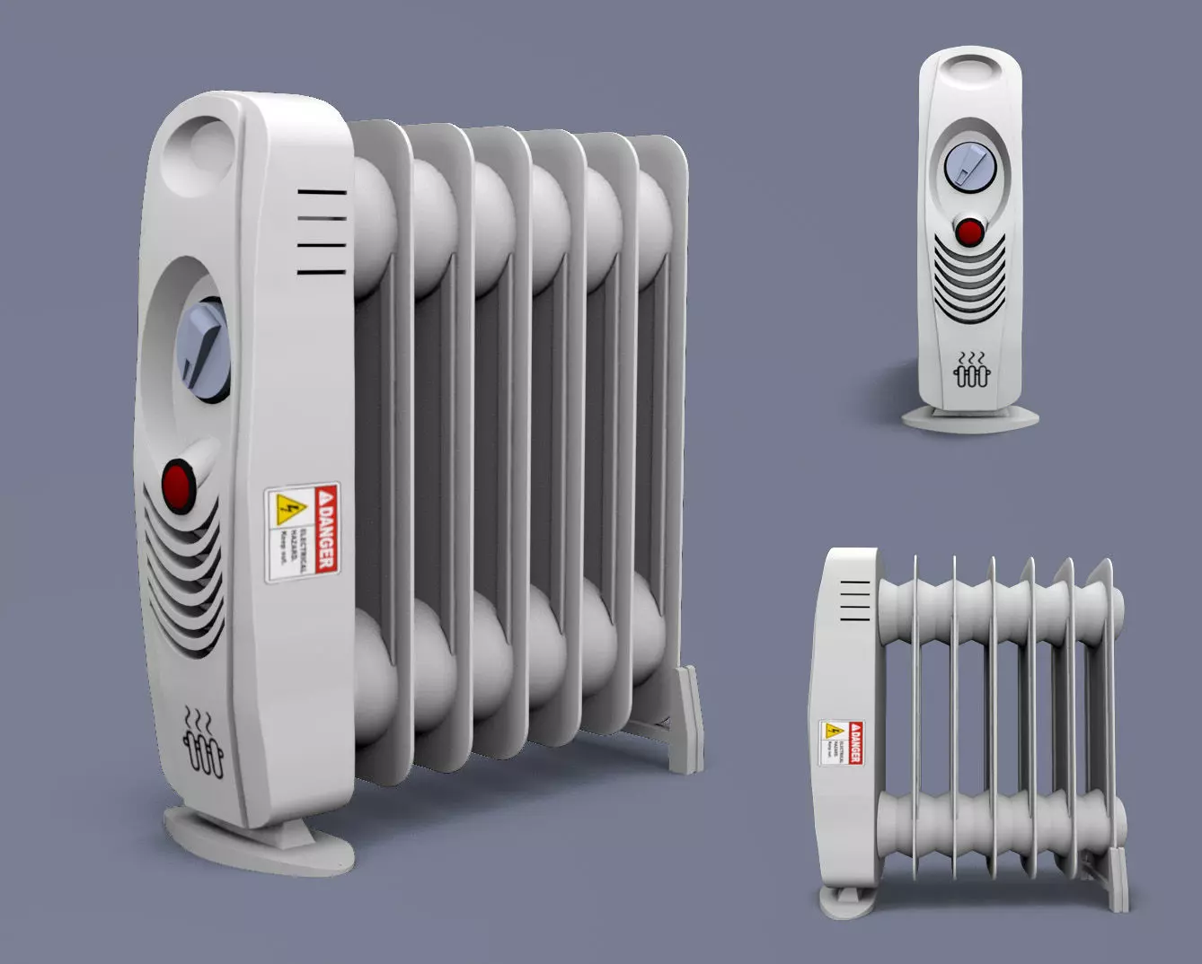 electric heater radiator  Low-poly 3D model_0