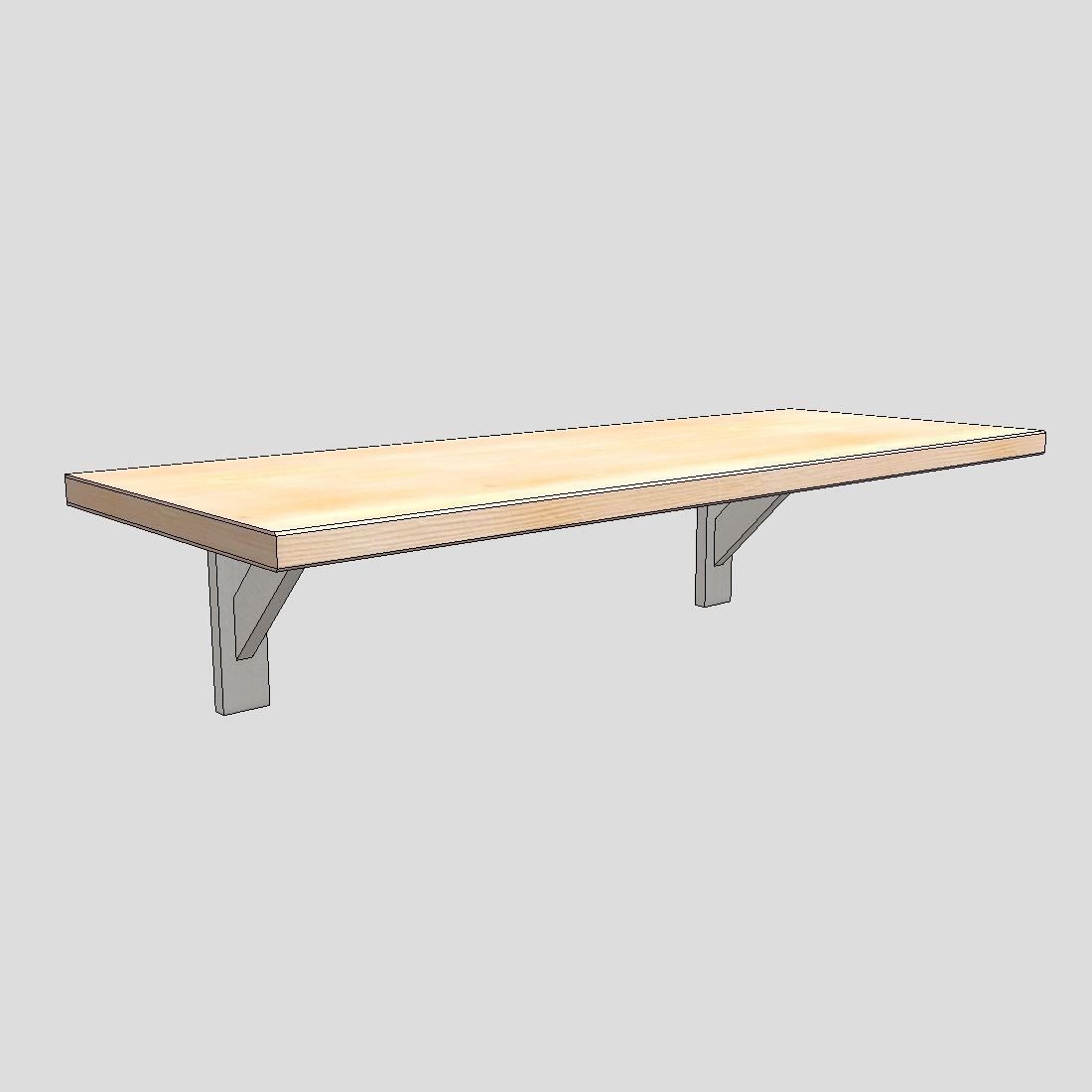 Wall Shelf 6 Low-poly 3D model_2