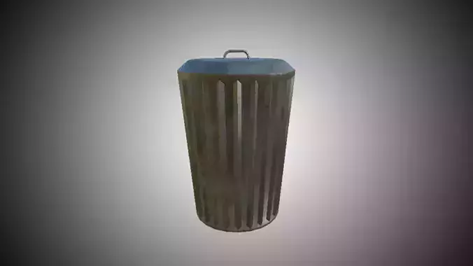 metal trash can